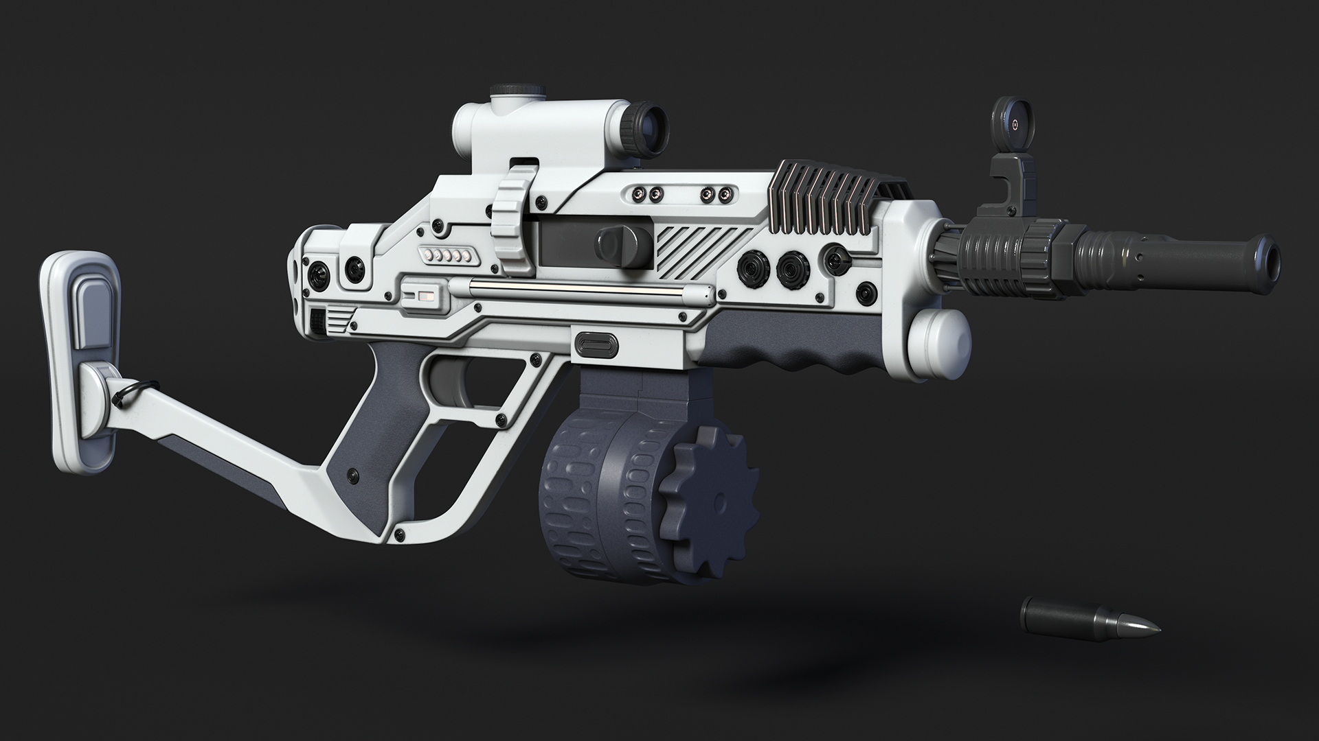 3D Futuristic Rifle Rigged model
