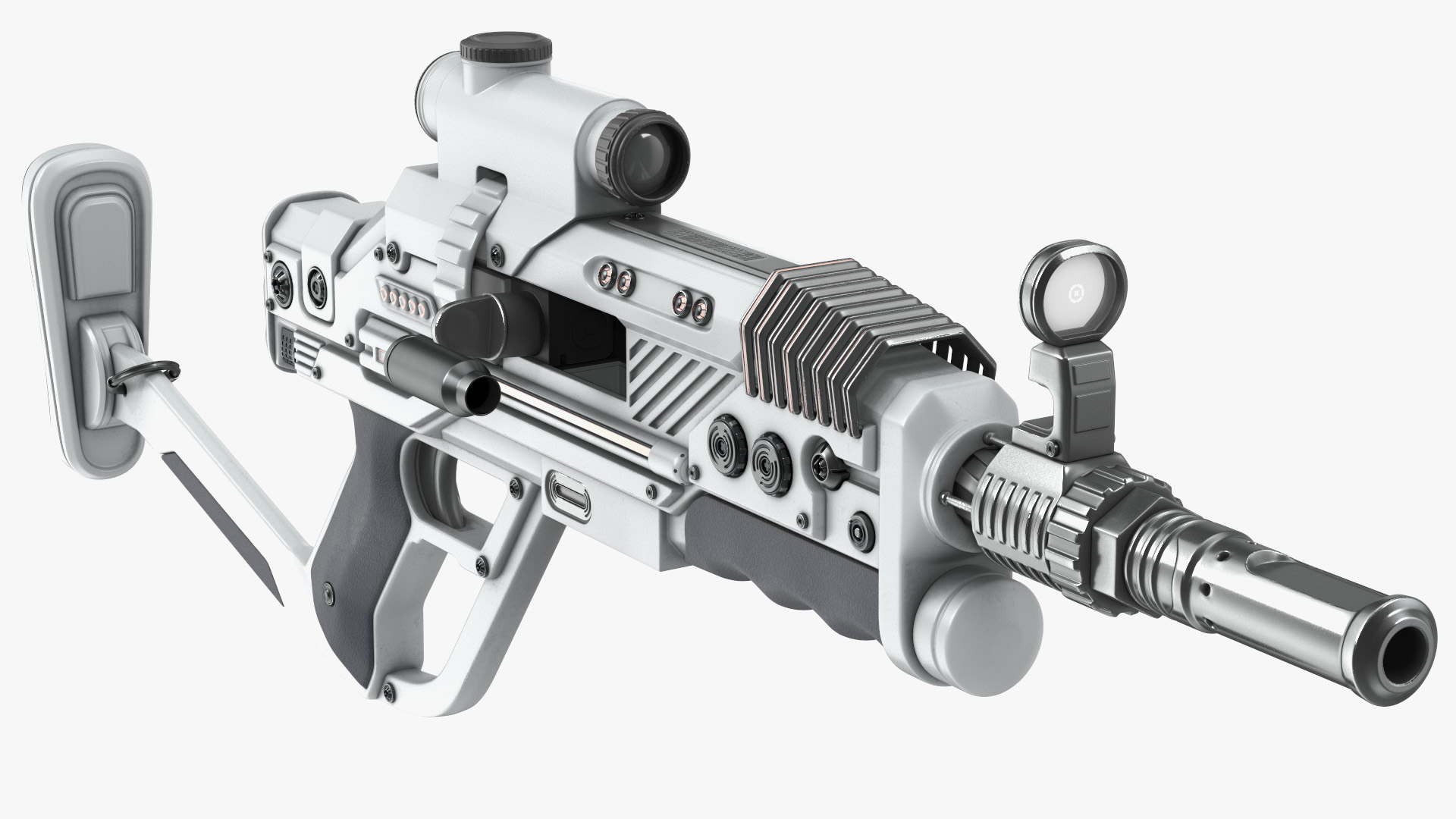 3D Futuristic Rifle Rigged model
