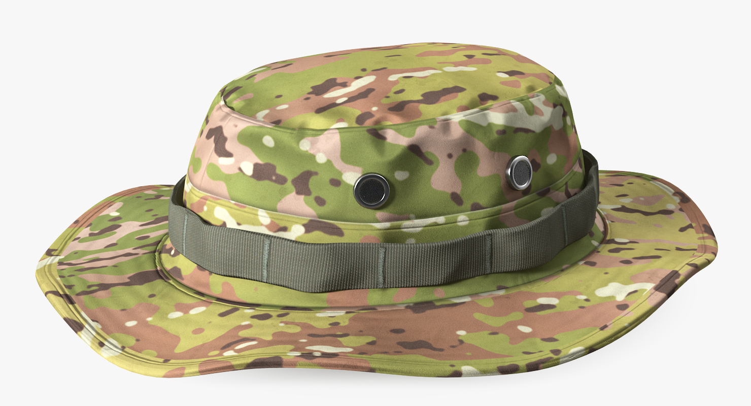 3D US Army Soldier Camo Saluting Fur model