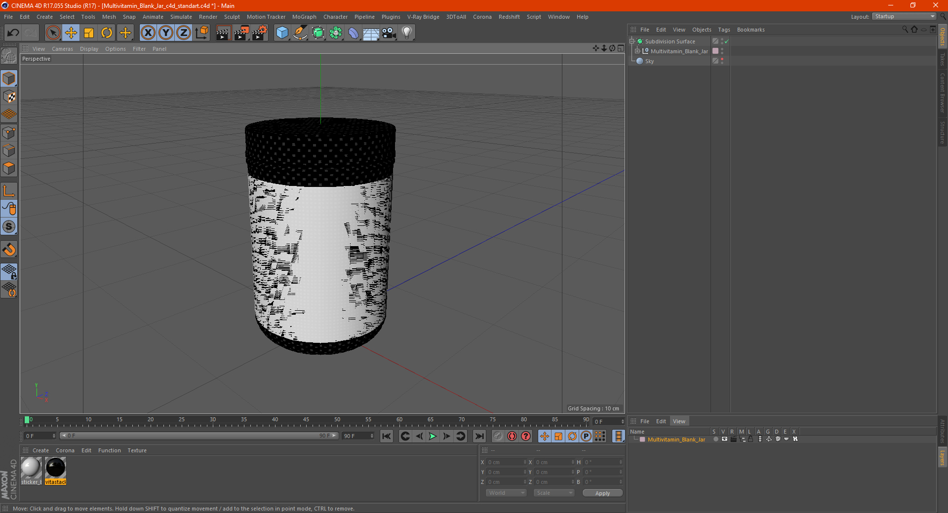 Multivitamin Blank Jar 3D