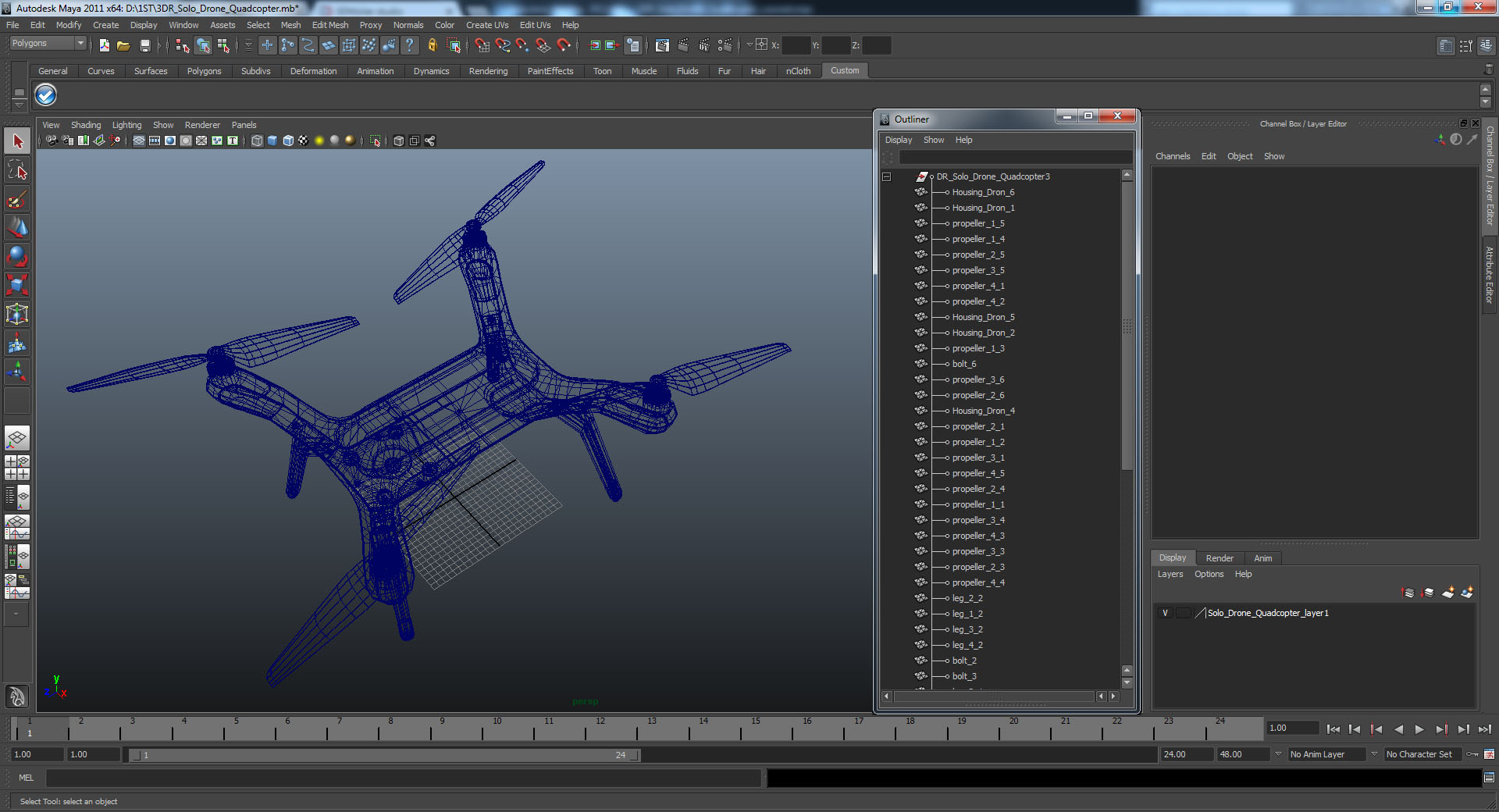 3D model 3DR Solo Drone Quadcopter