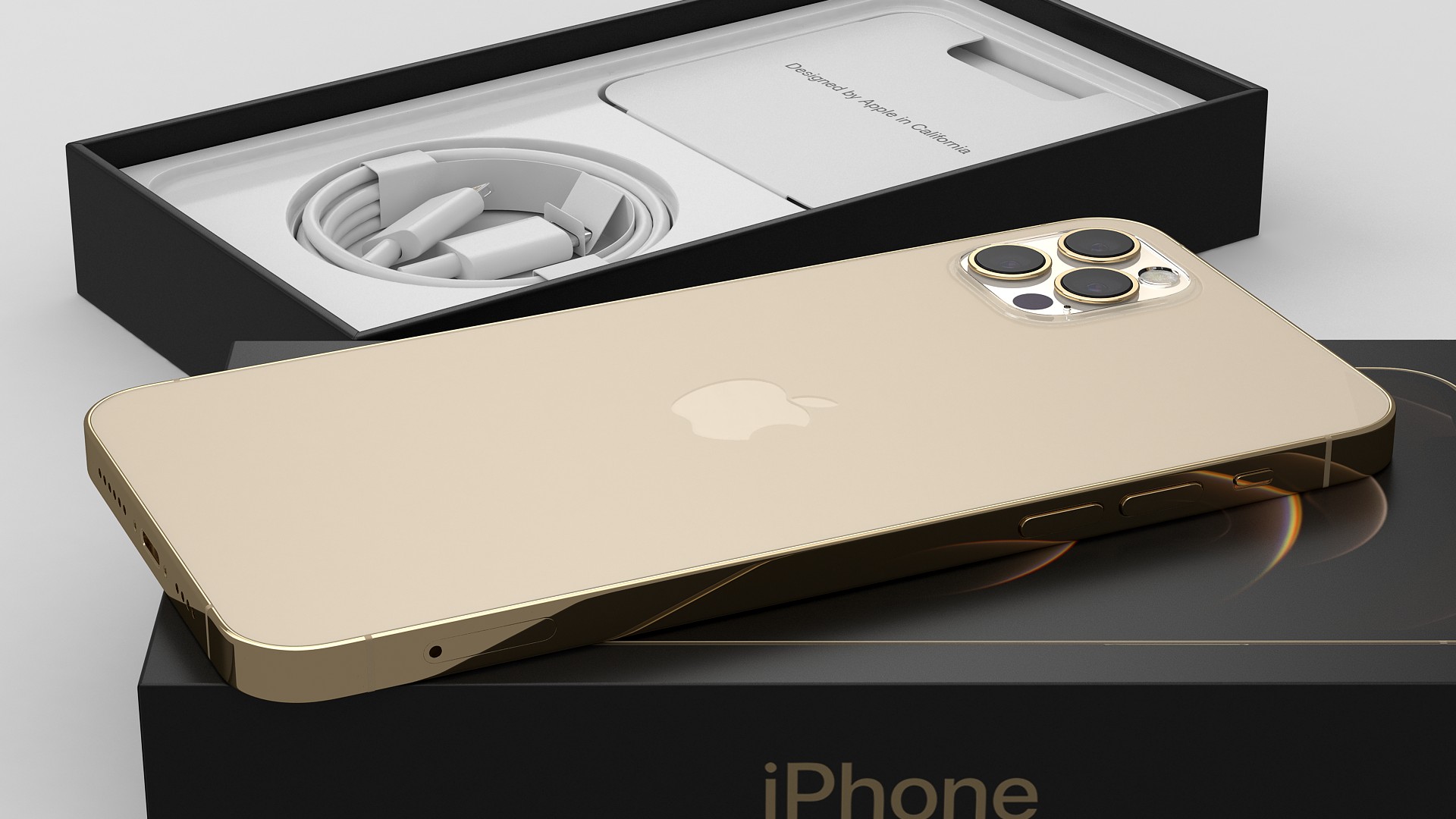 3D model iPhone 12 Pro Max Unboxed Gold