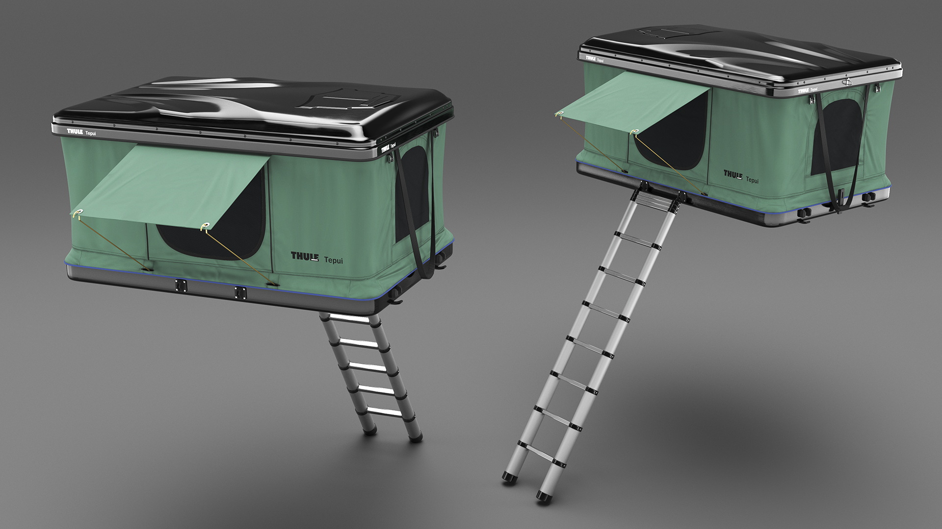 Hardshell Roof Top Tent Thule Basin Unfolded 3D model