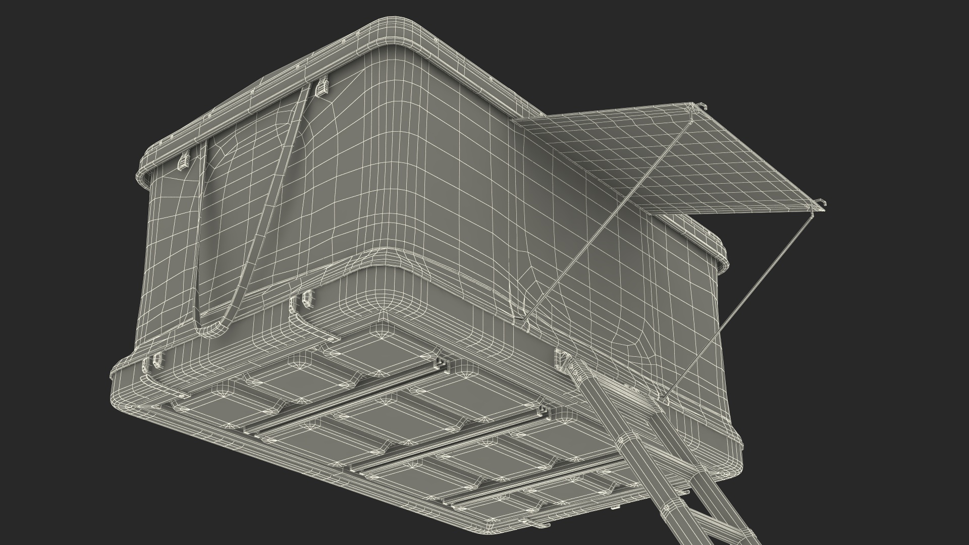 Hardshell Roof Top Tent Thule Basin Unfolded 3D model