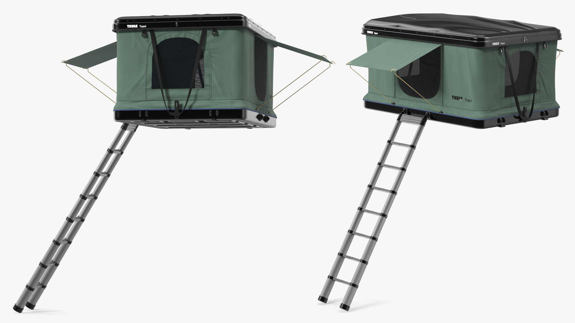 Hardshell Roof Top Tent Thule Basin Unfolded 3D model