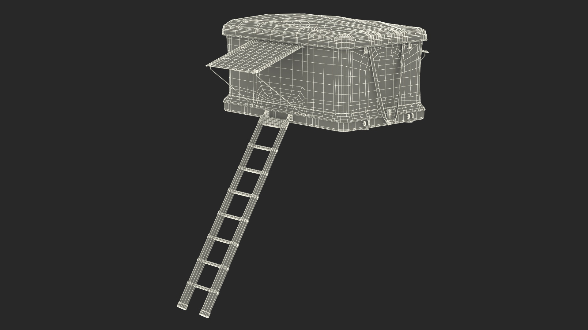 Hardshell Roof Top Tent Thule Basin Unfolded 3D model
