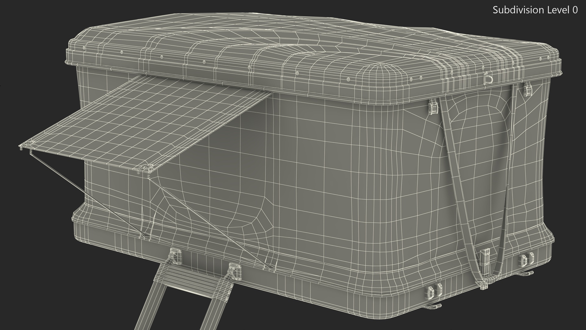 Hardshell Roof Top Tent Thule Basin Unfolded 3D model