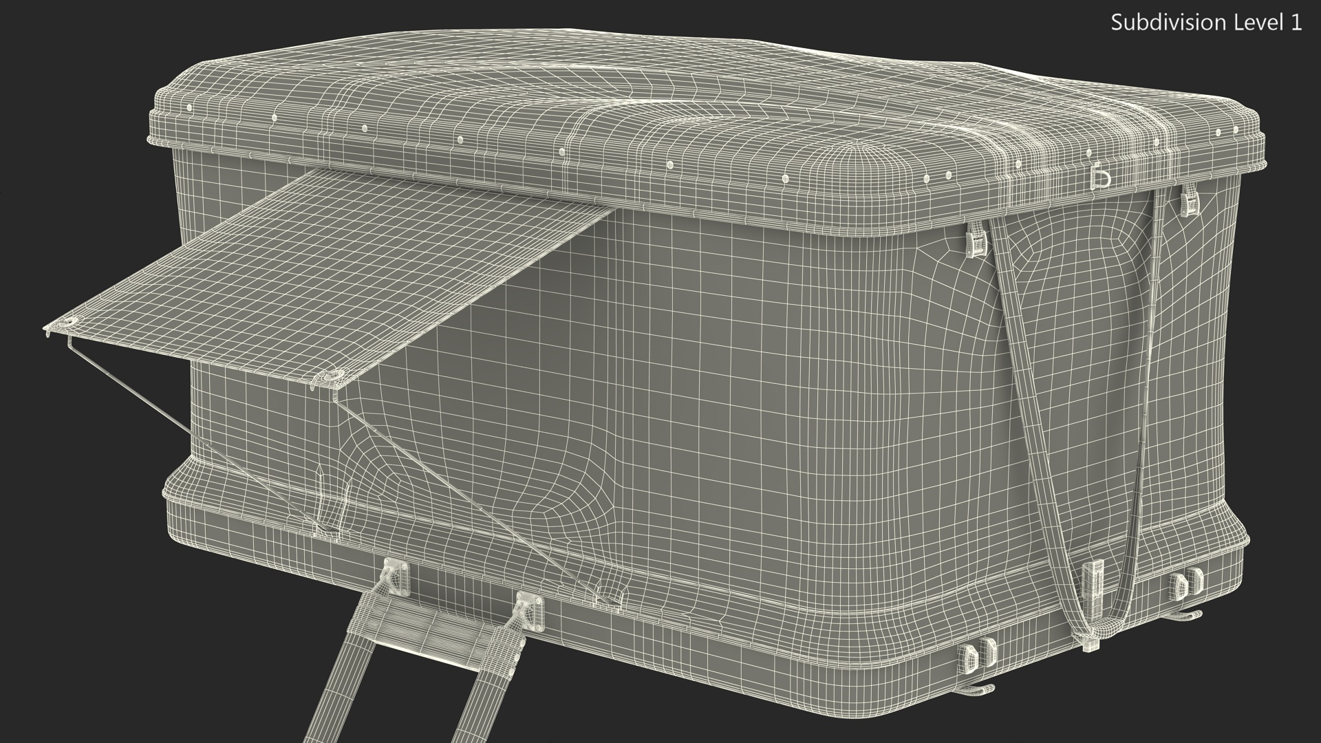 Hardshell Roof Top Tent Thule Basin Unfolded 3D model