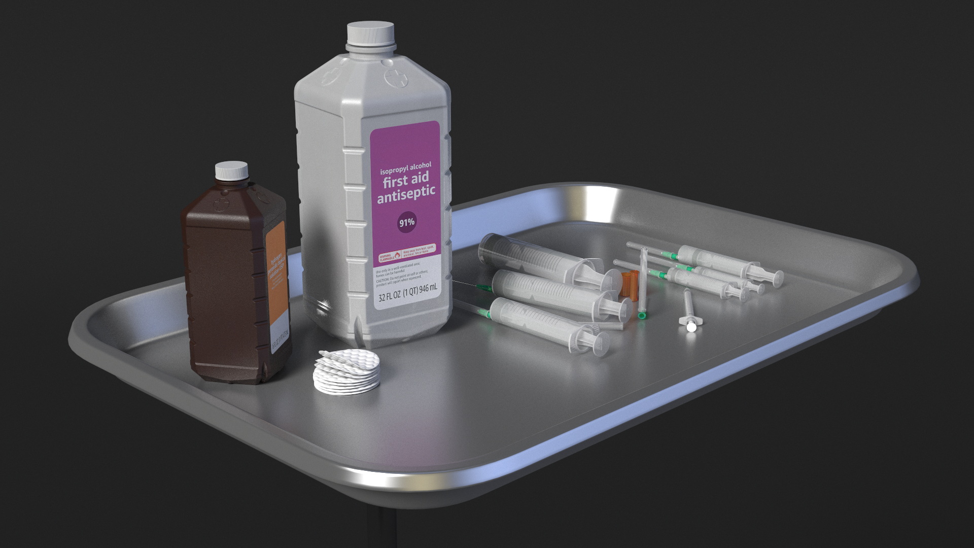 Tools Tray and Antiseptic Kit 3D model