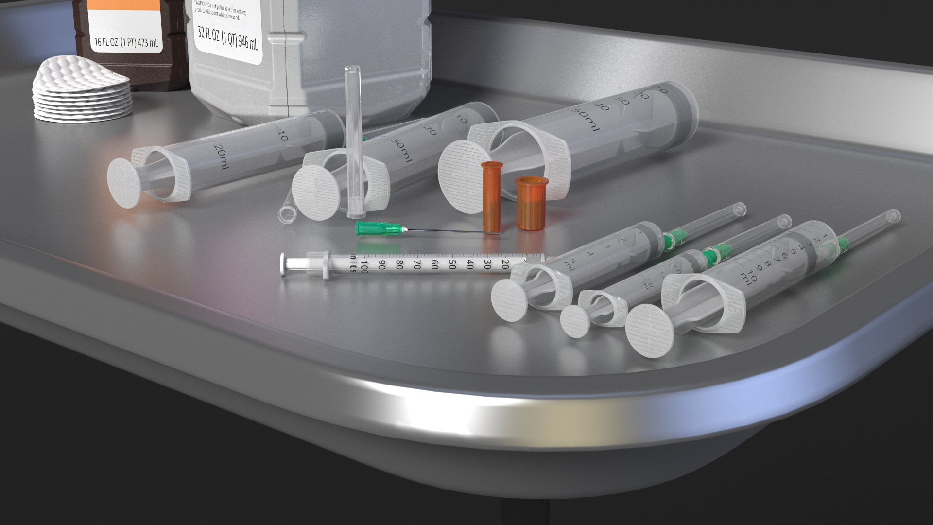 Tools Tray and Antiseptic Kit 3D model