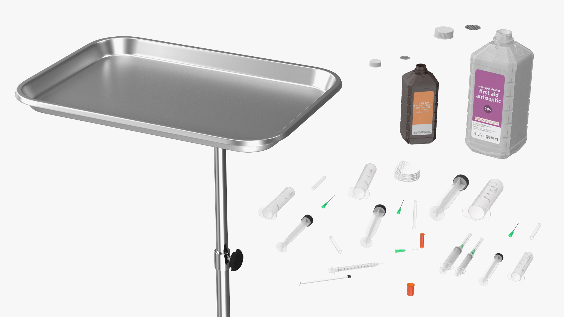 Tools Tray and Antiseptic Kit 3D model