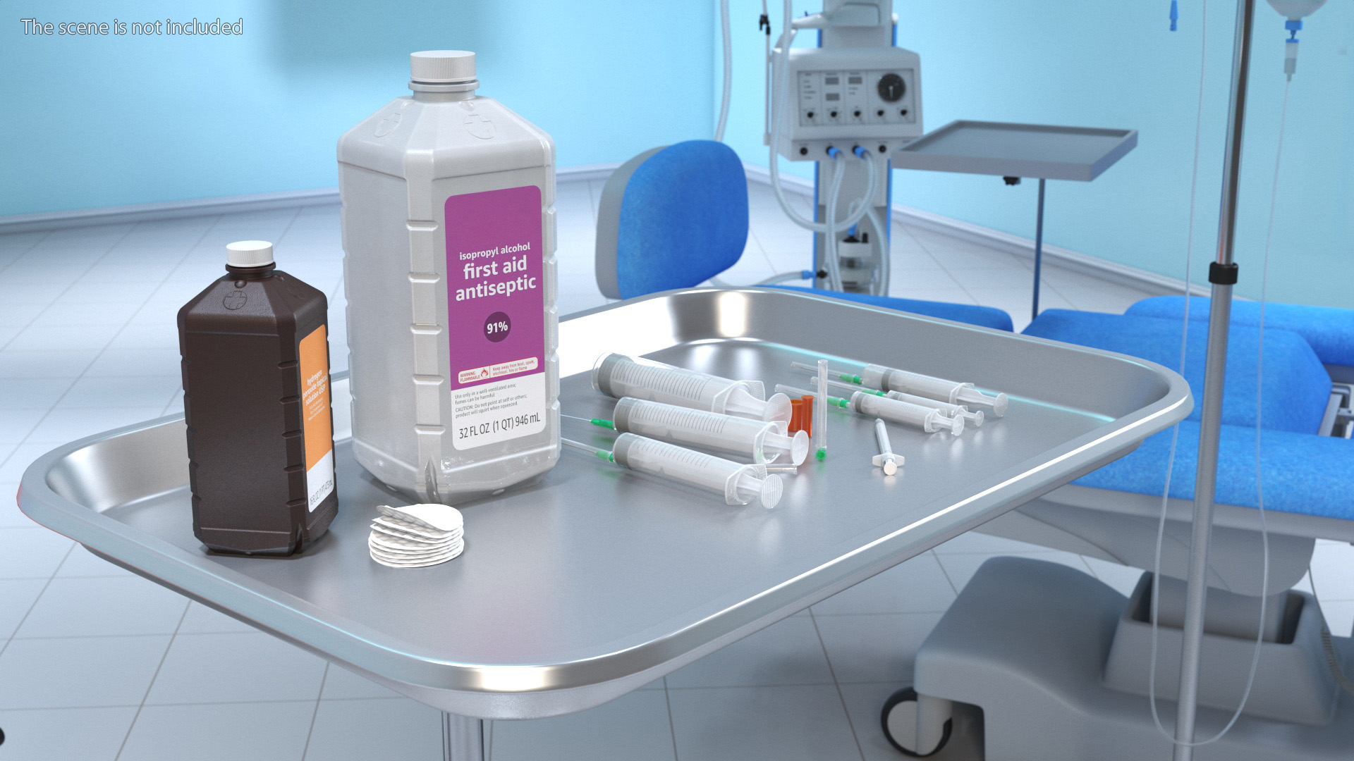 Tools Tray and Antiseptic Kit 3D model
