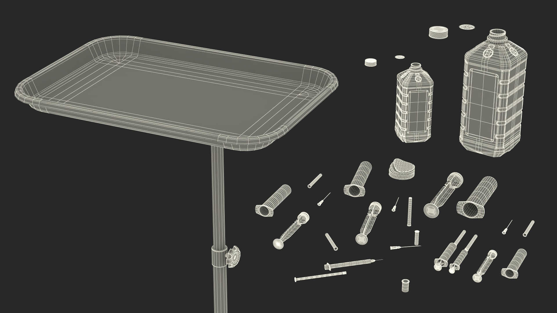 Tools Tray and Antiseptic Kit 3D model