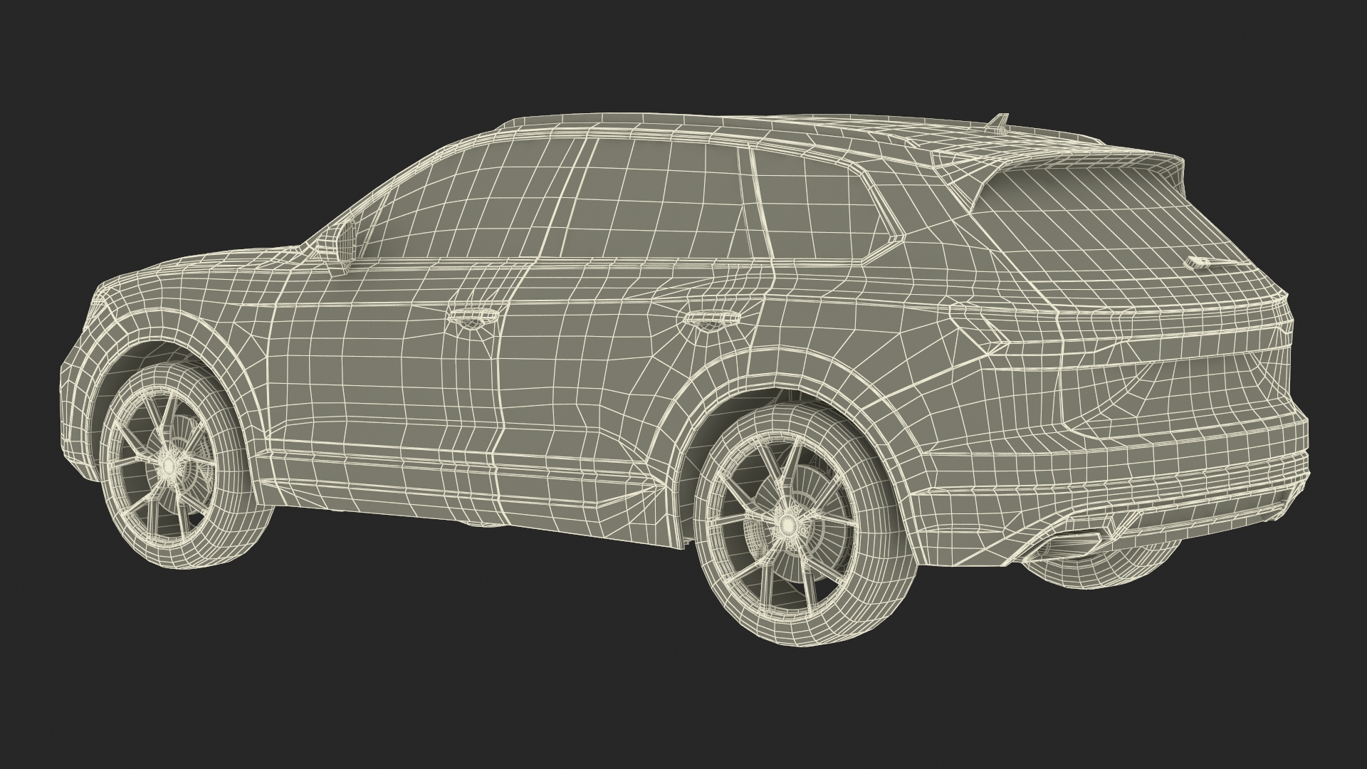 3D Electric SUV White model