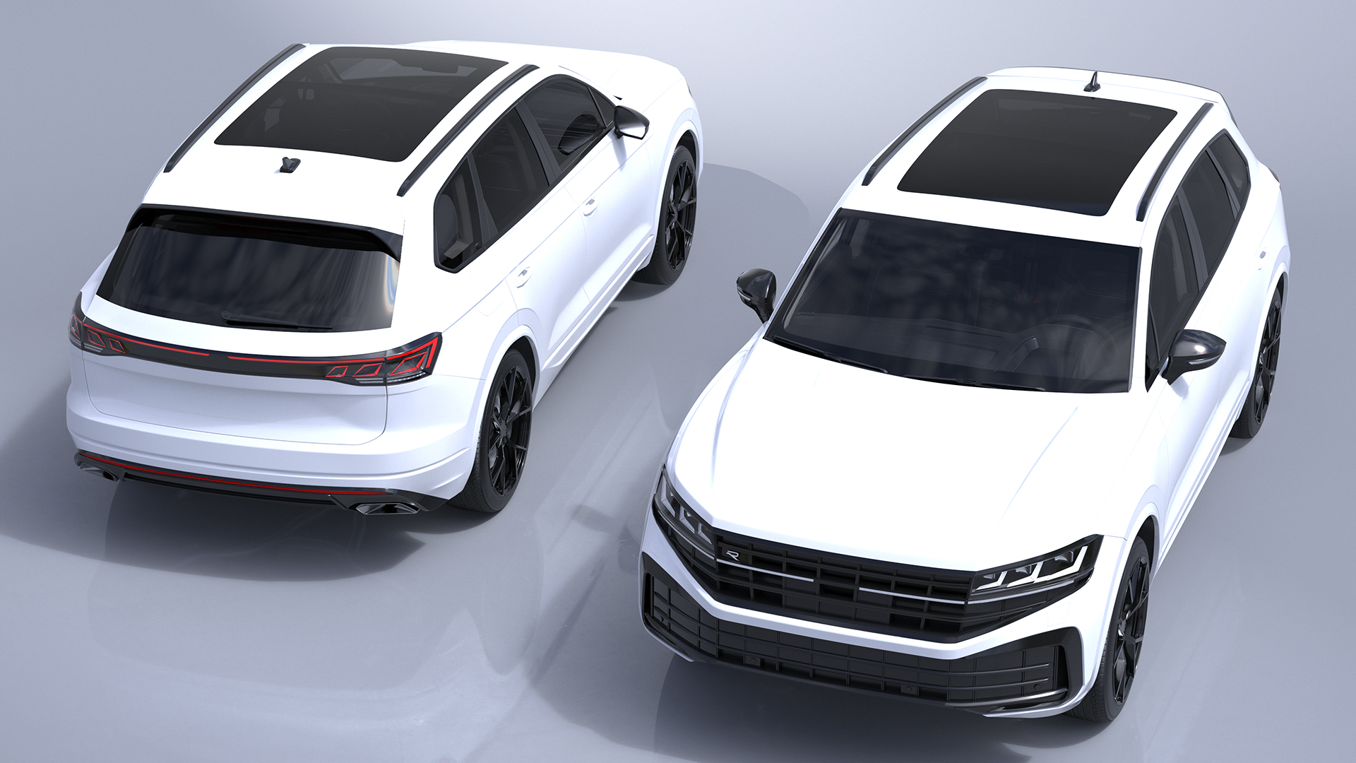 3D Electric SUV White model