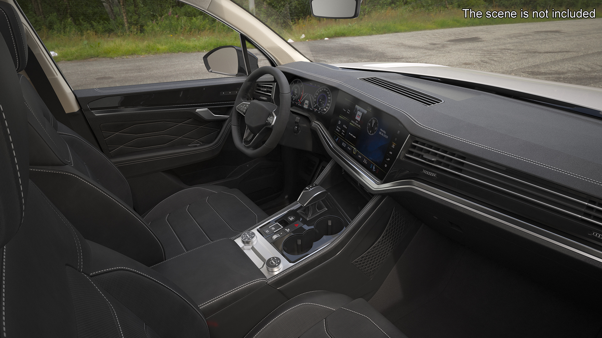 3D Electric SUV White model