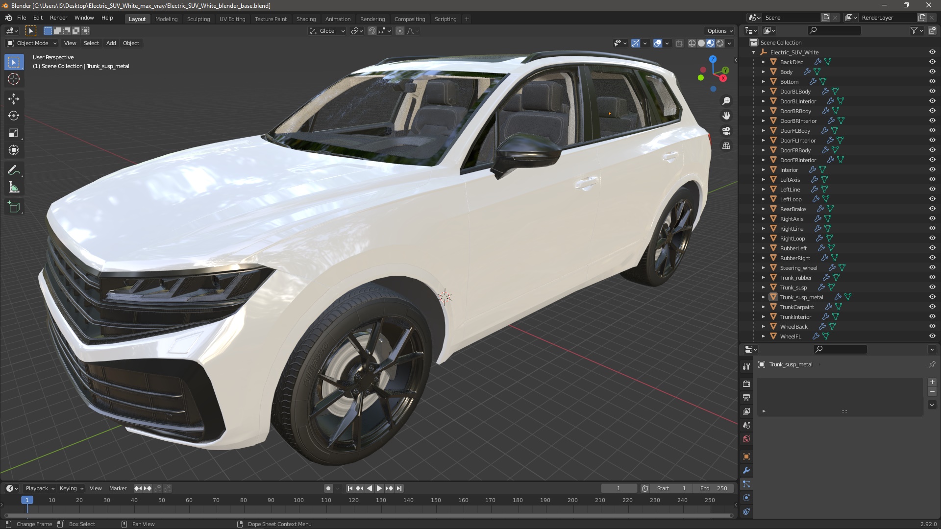 3D Electric SUV White model