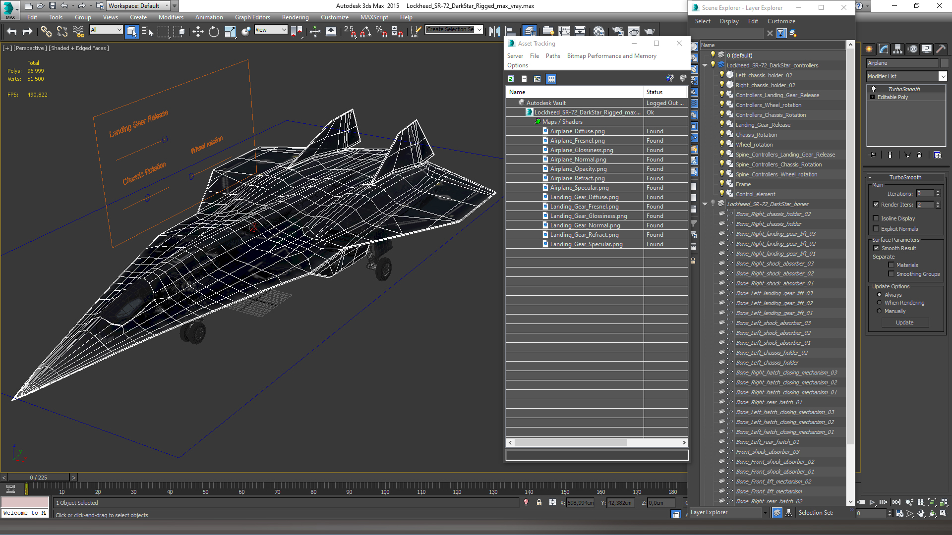 Lockheed SR-72 DarkStar Rigged for Maya 3D model