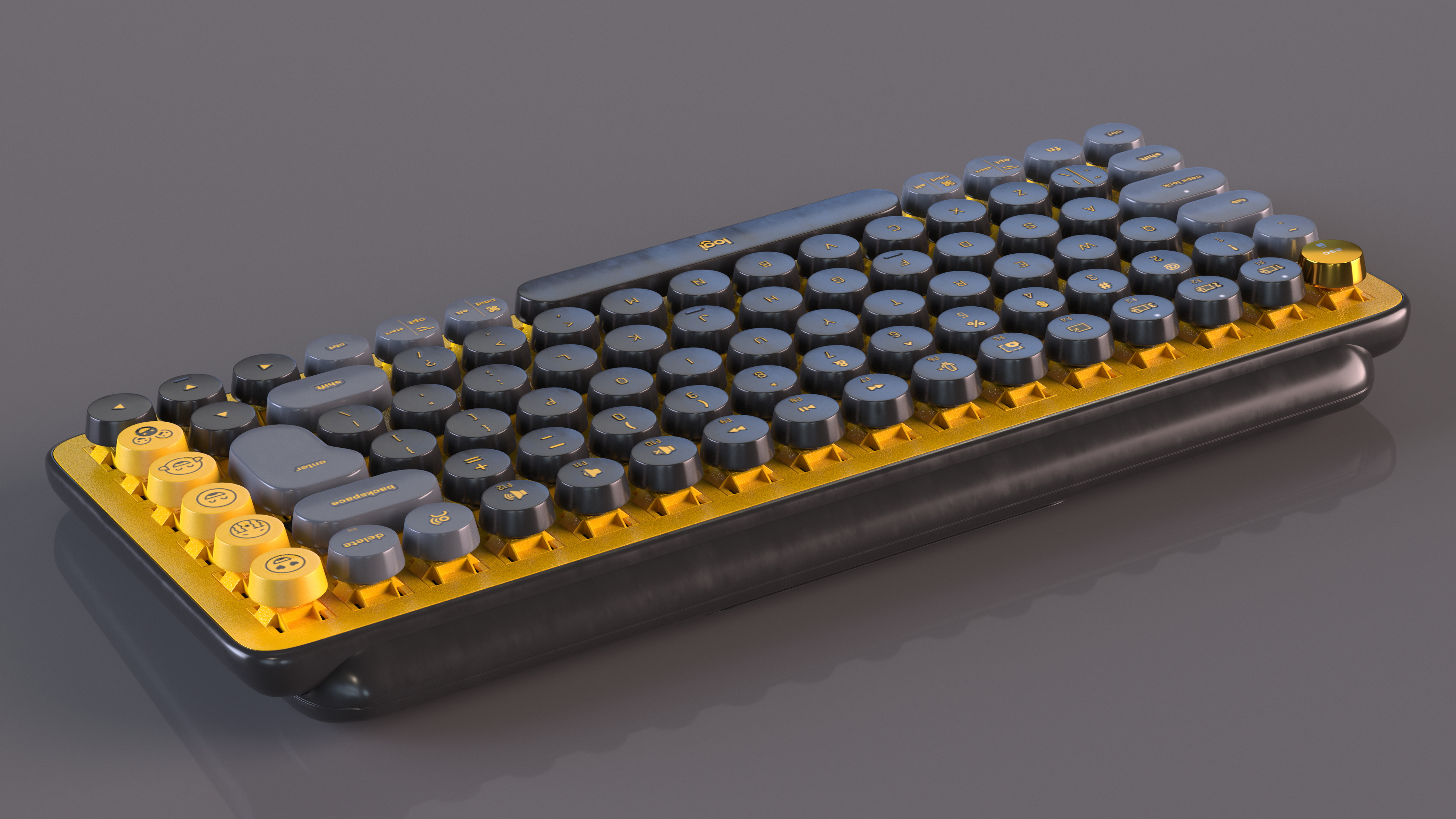 Pop Key Keyboard Logitech Yellow 3D