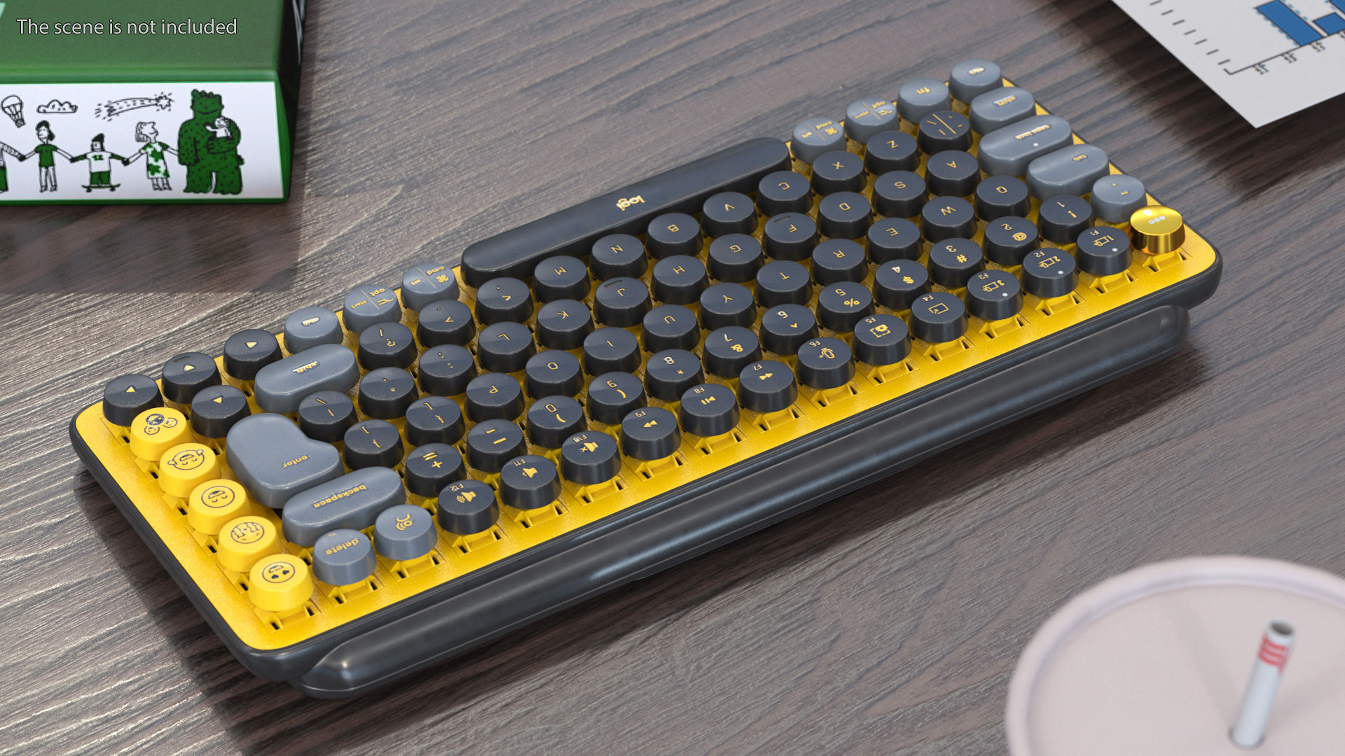Pop Key Keyboard Logitech Yellow 3D