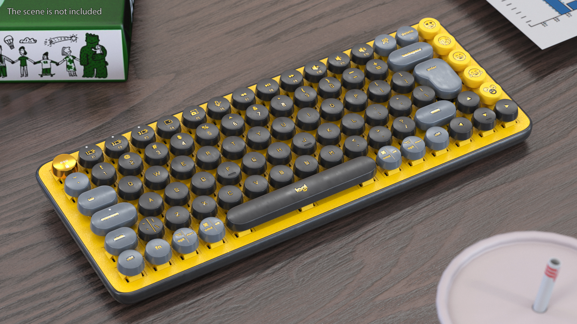 Pop Key Keyboard Logitech Yellow 3D