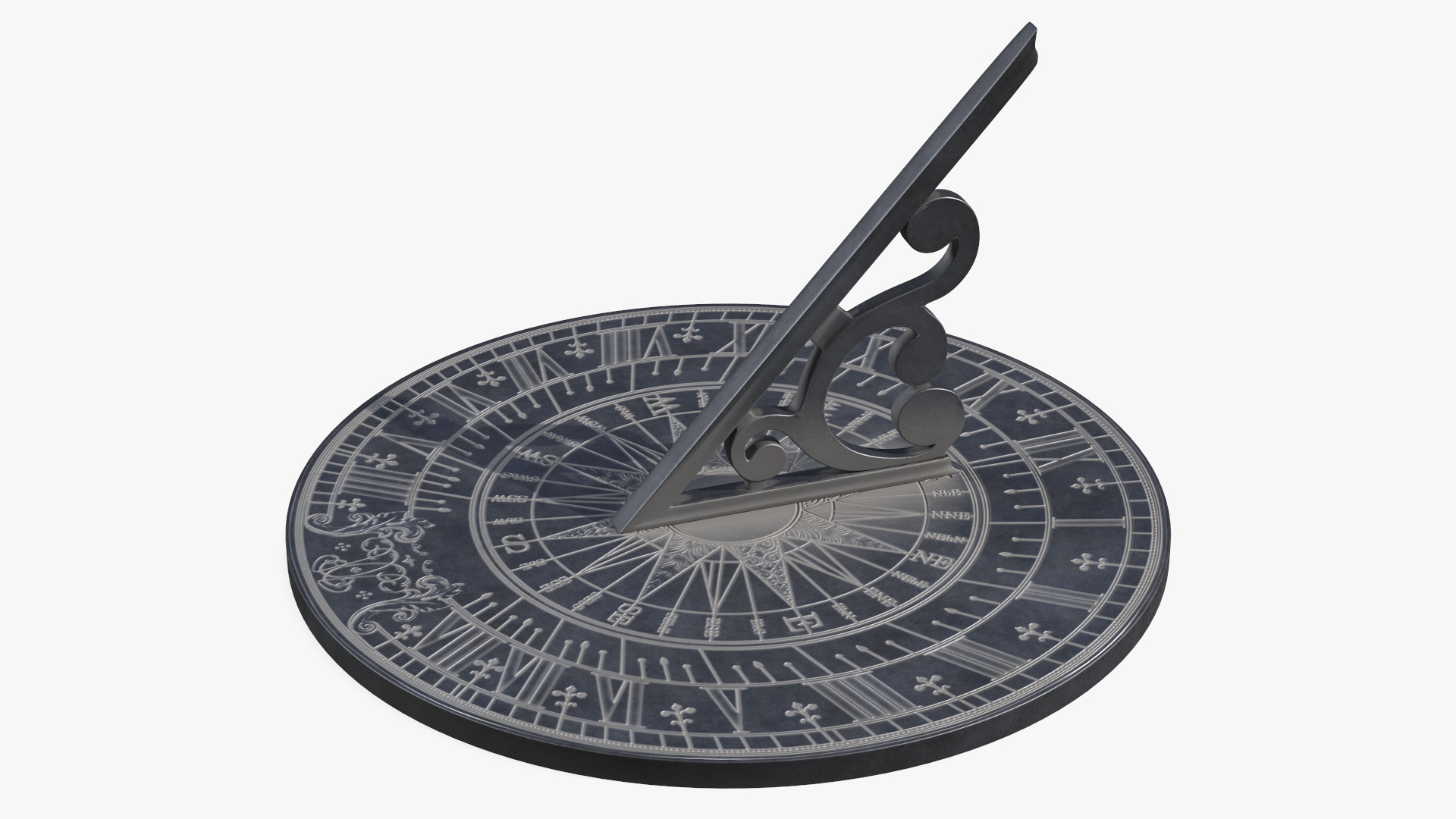 3D Vintage Horizontal Sundial