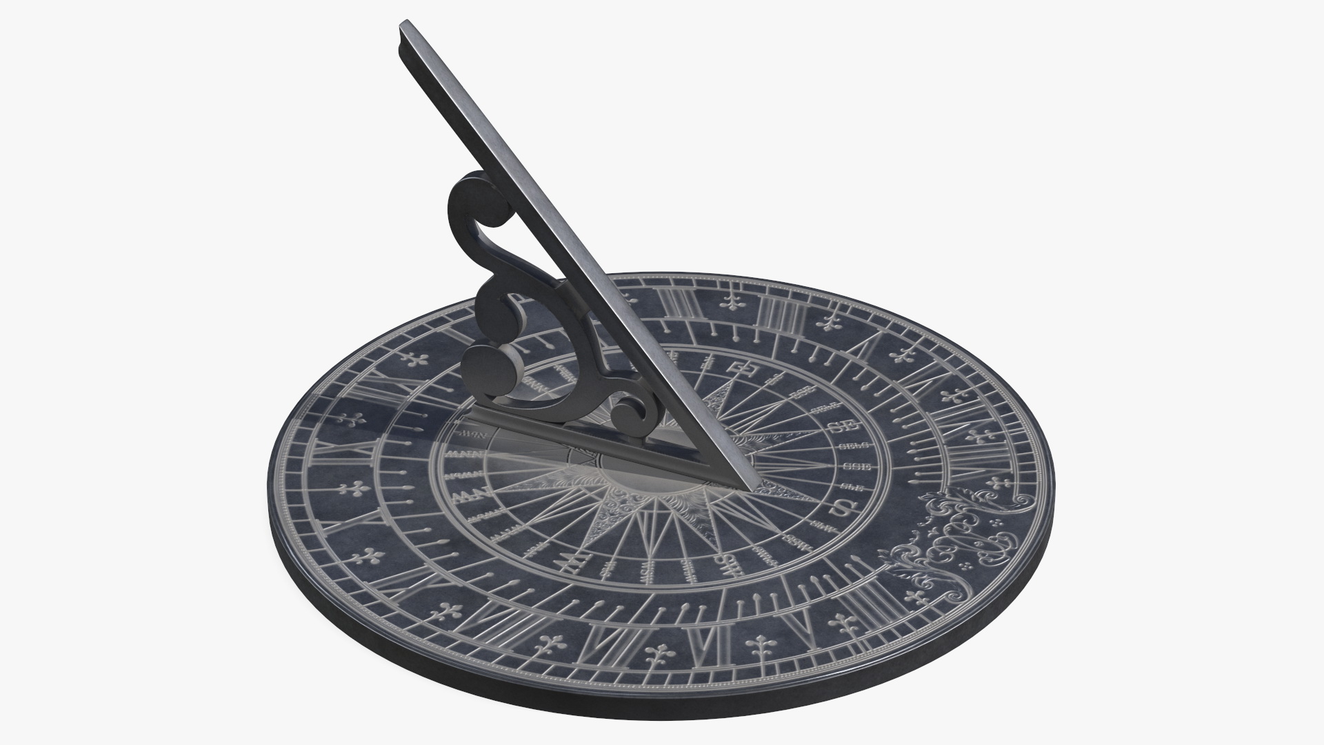3D Vintage Horizontal Sundial