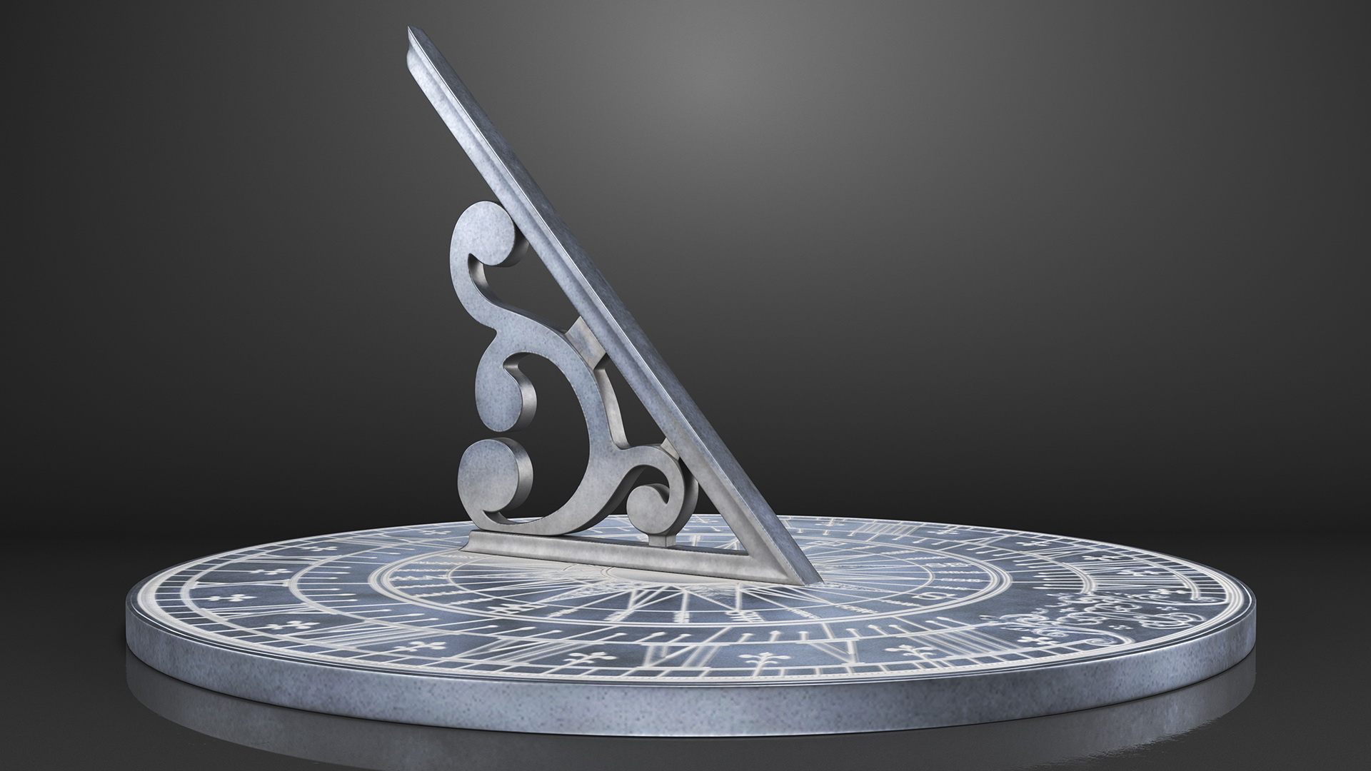3D Vintage Horizontal Sundial