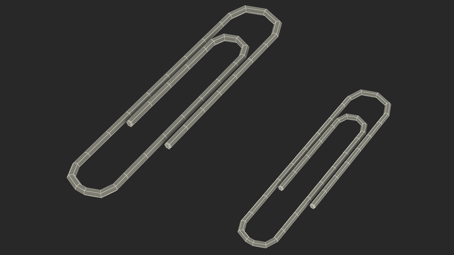 3D Paper Clip Oval Shape Gold