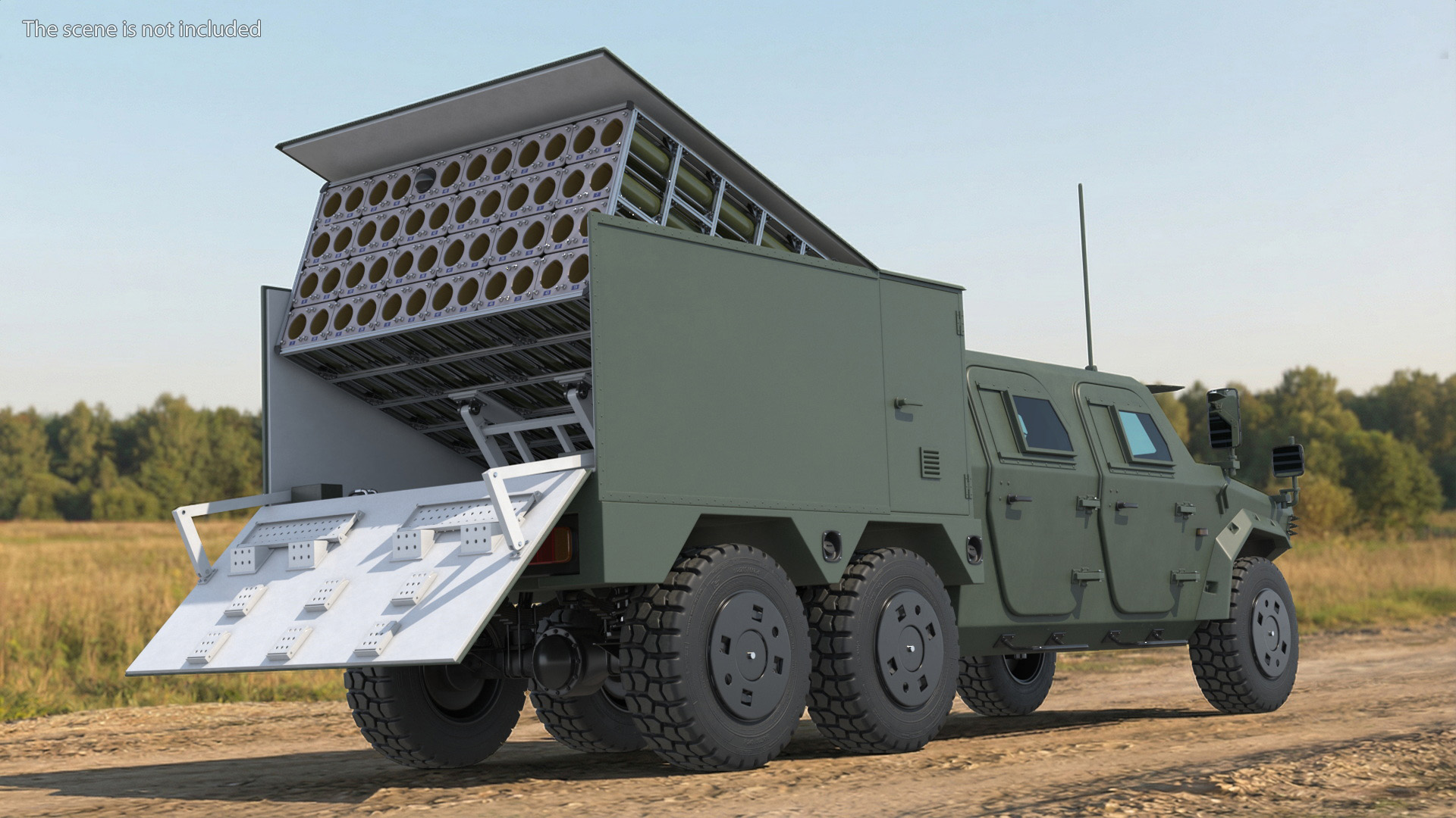 Military Drone Launcher Module Box with UAV Drone Rigged - view 4