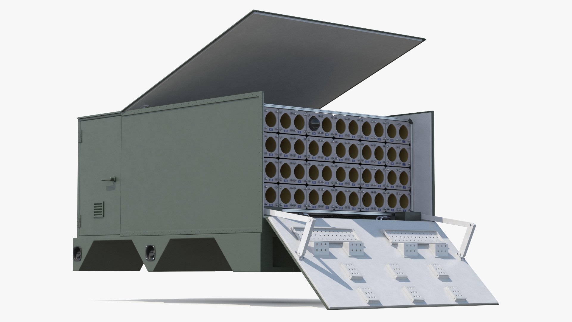 Military Drone Launcher Module Box with UAV Drone Rigged - view 2
