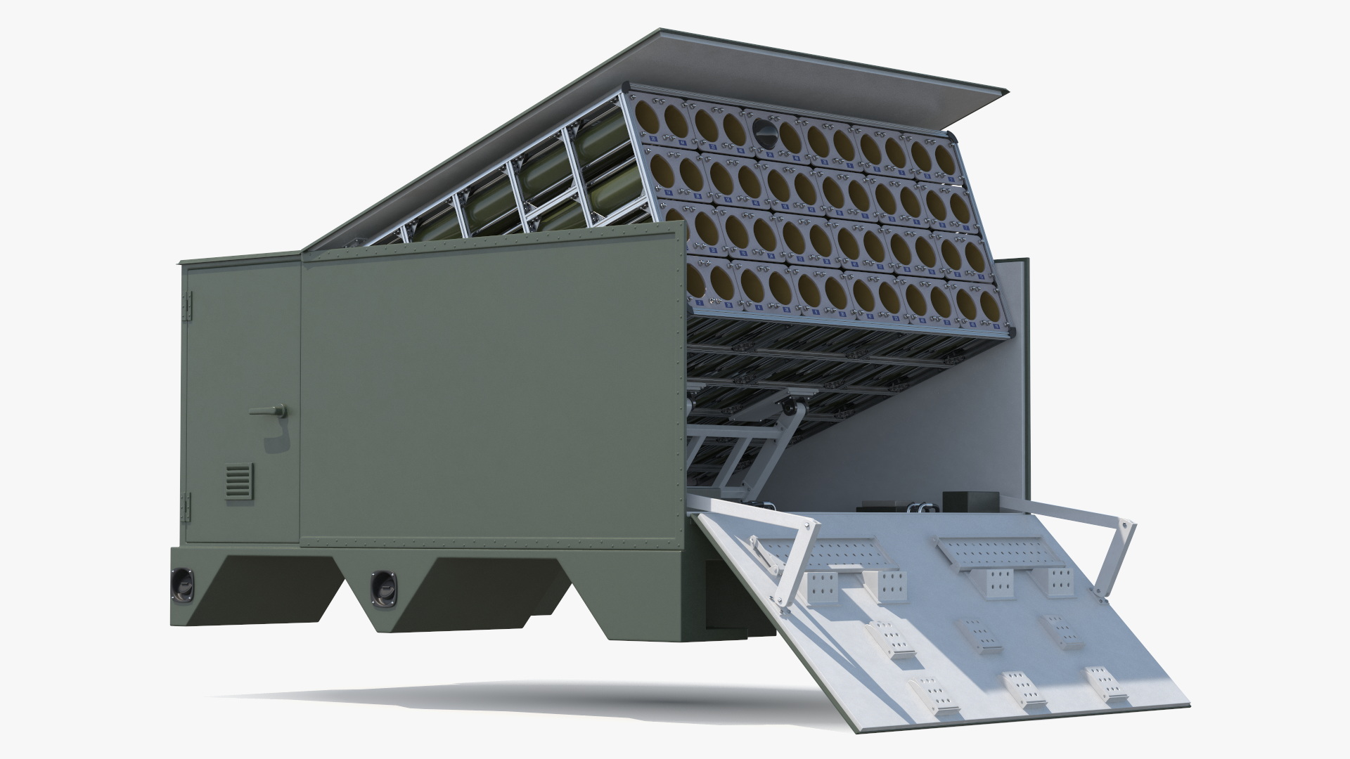 Military Drone Launcher Module Box with UAV Drone Rigged - view 8