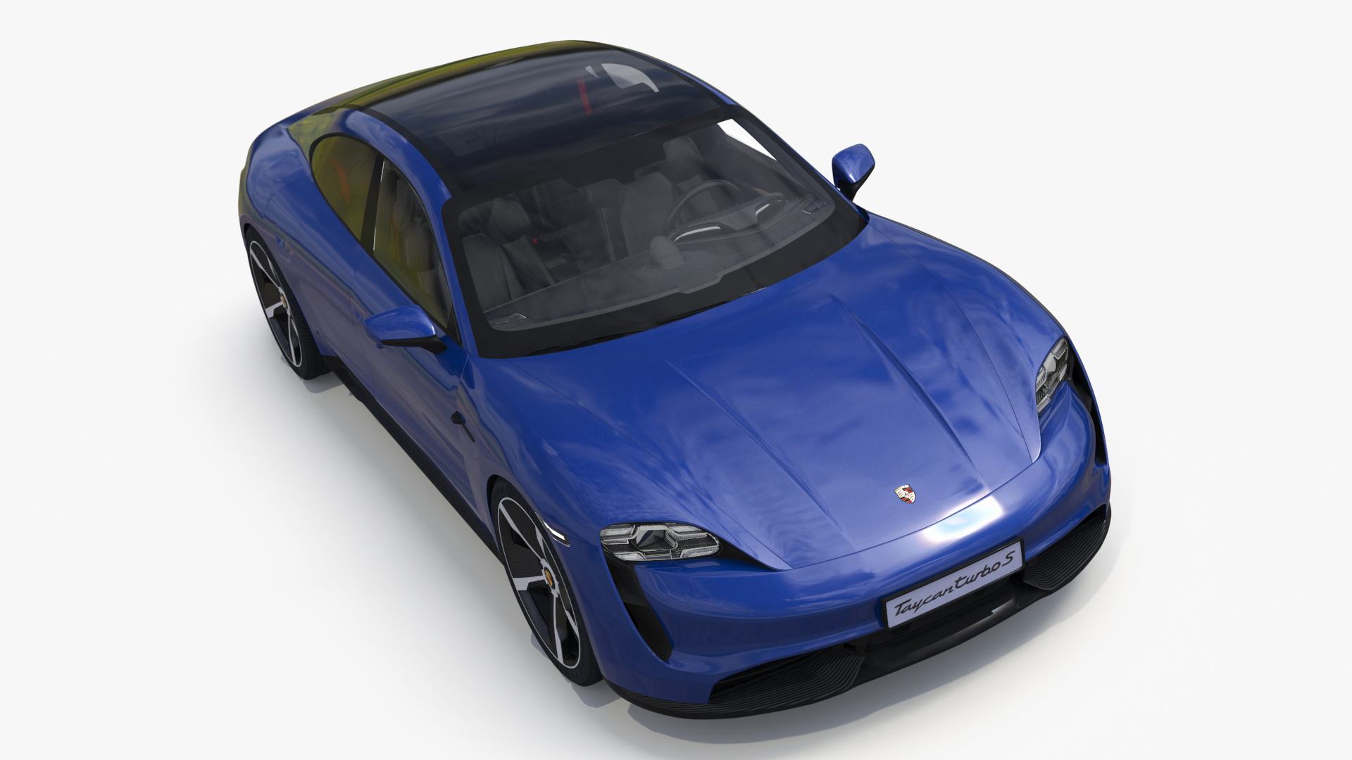 3D model Electric Sports Car Porsche Taycan Turbo S Gentian Blue