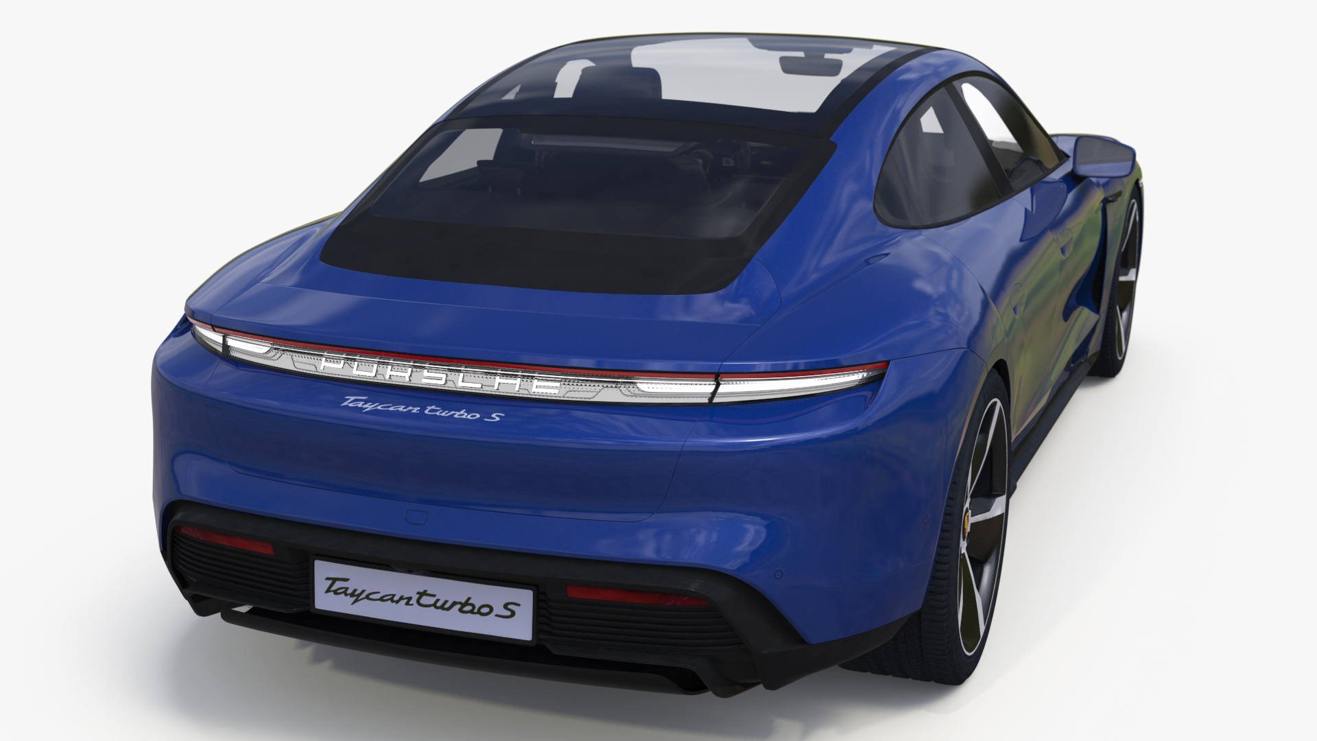 3D model Electric Sports Car Porsche Taycan Turbo S Gentian Blue
