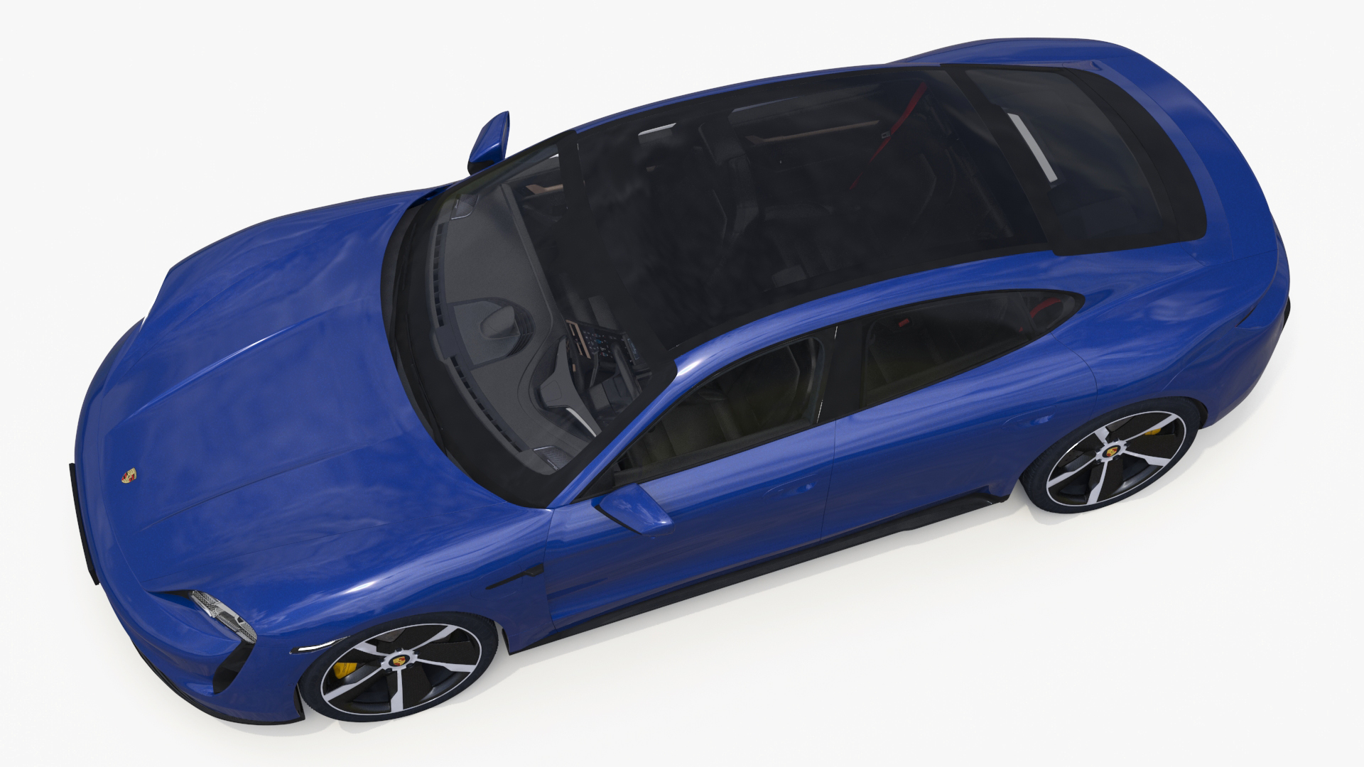 3D model Electric Sports Car Porsche Taycan Turbo S Gentian Blue