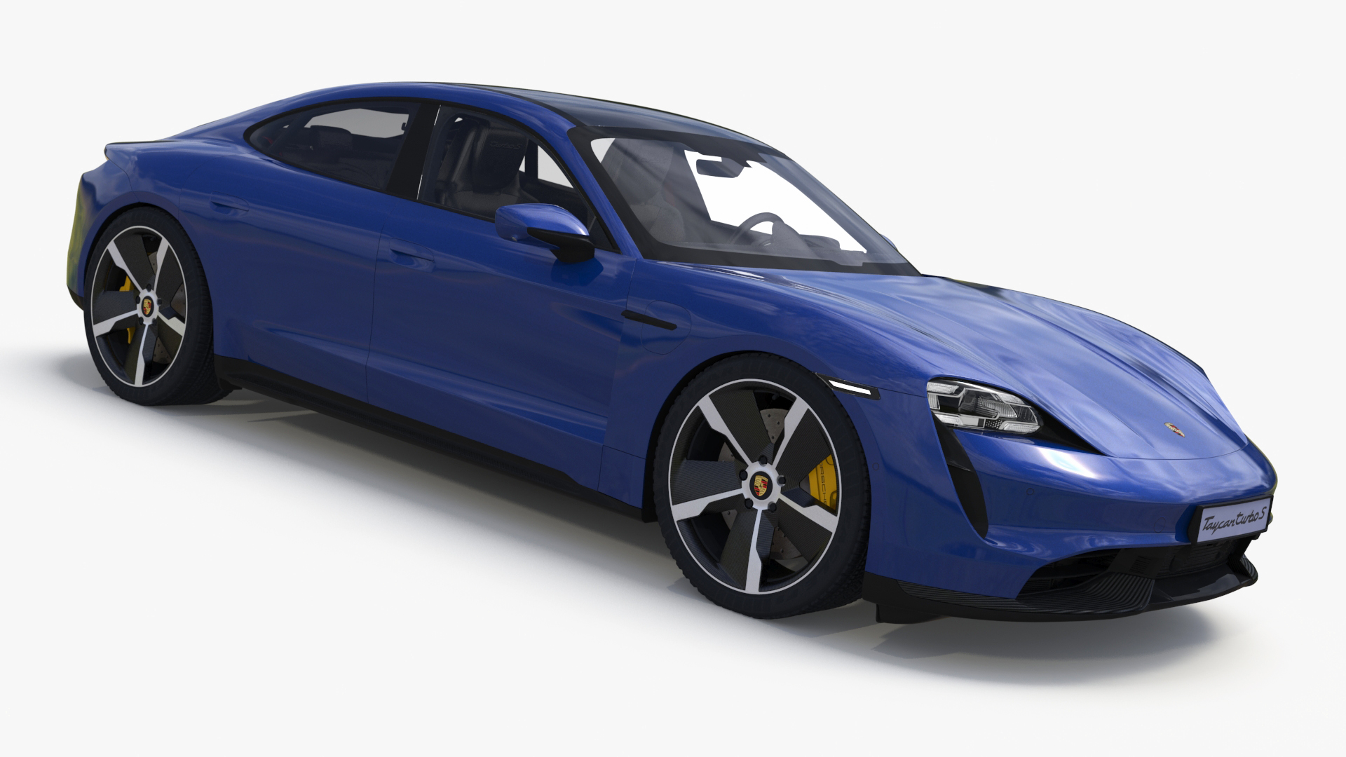 3D model Electric Sports Car Porsche Taycan Turbo S Gentian Blue