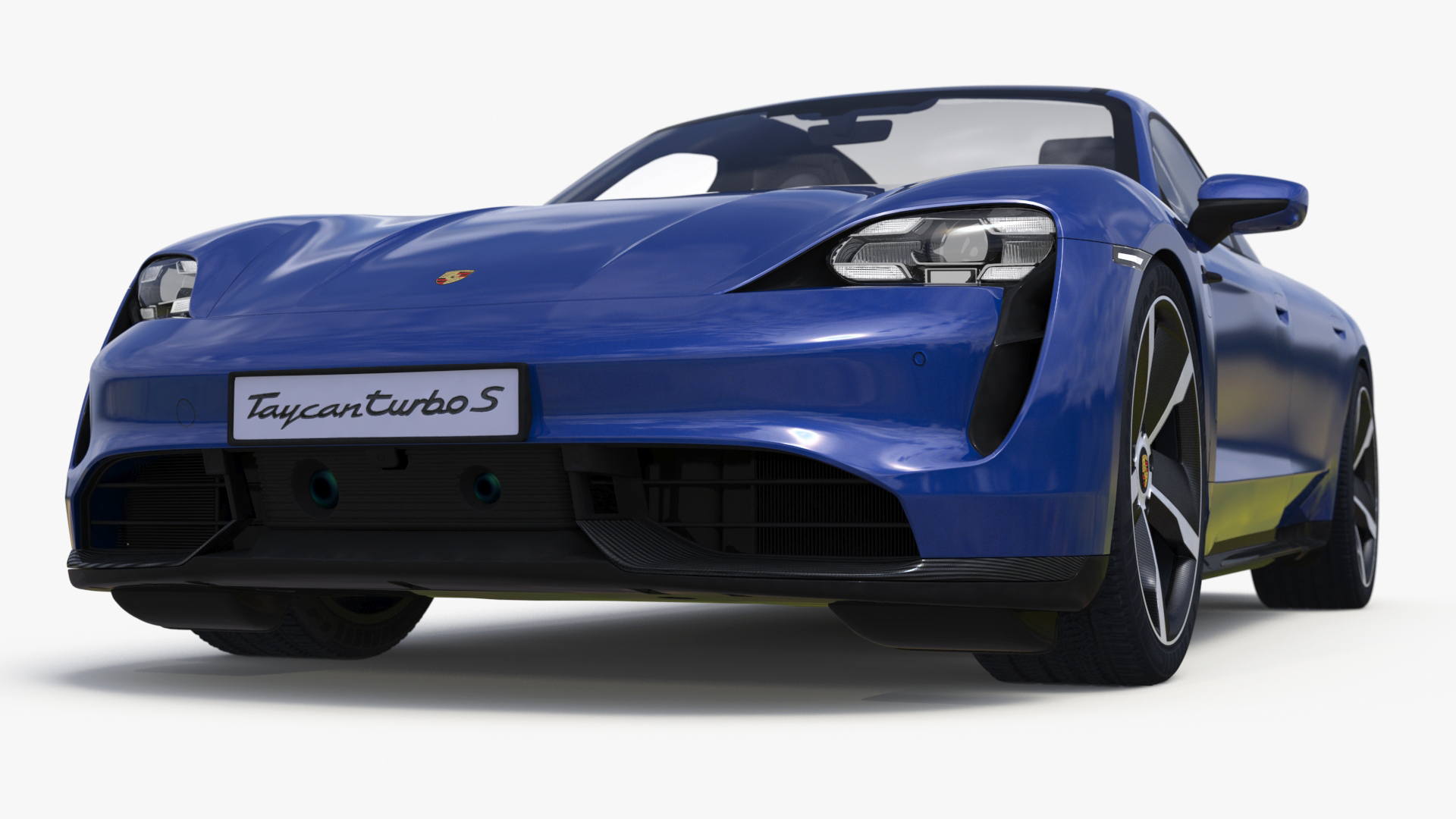3D model Electric Sports Car Porsche Taycan Turbo S Gentian Blue