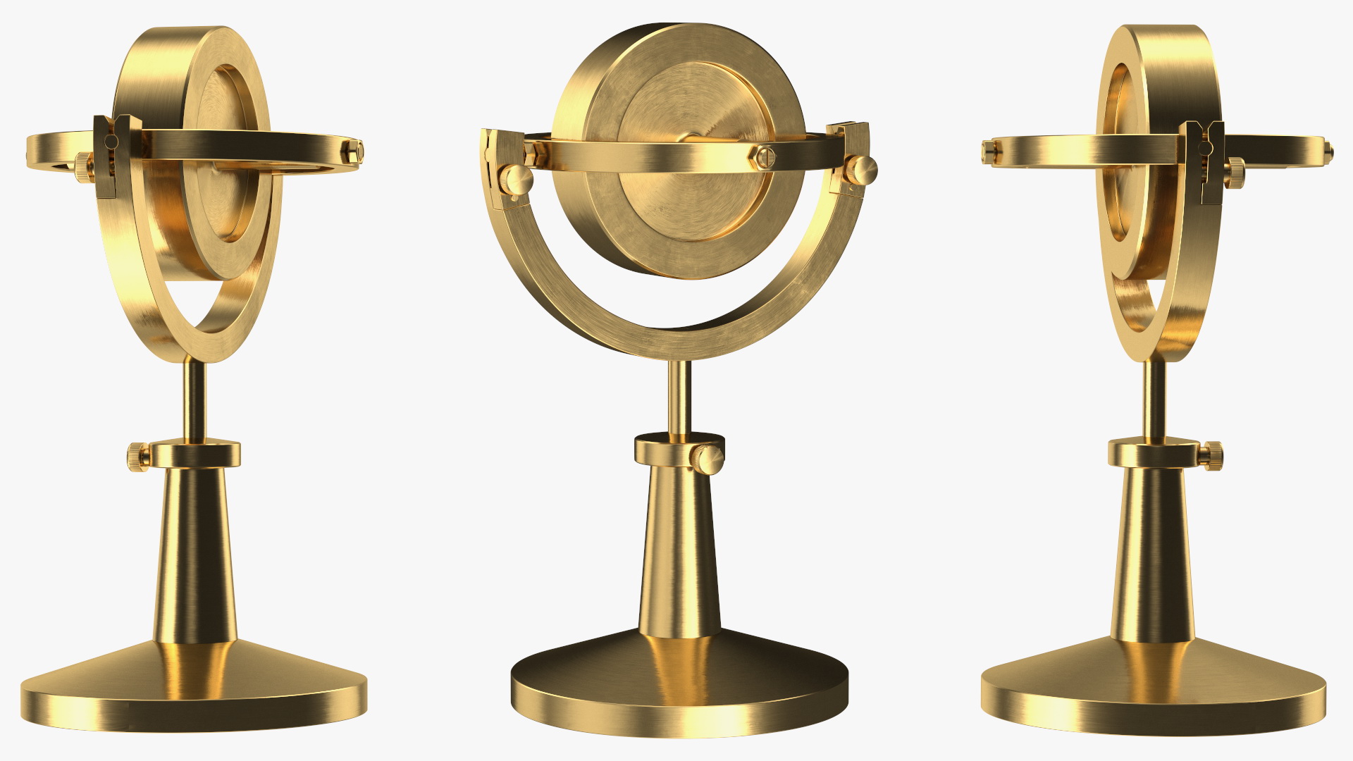 3D Vintage Brass Lecture Gyroscope