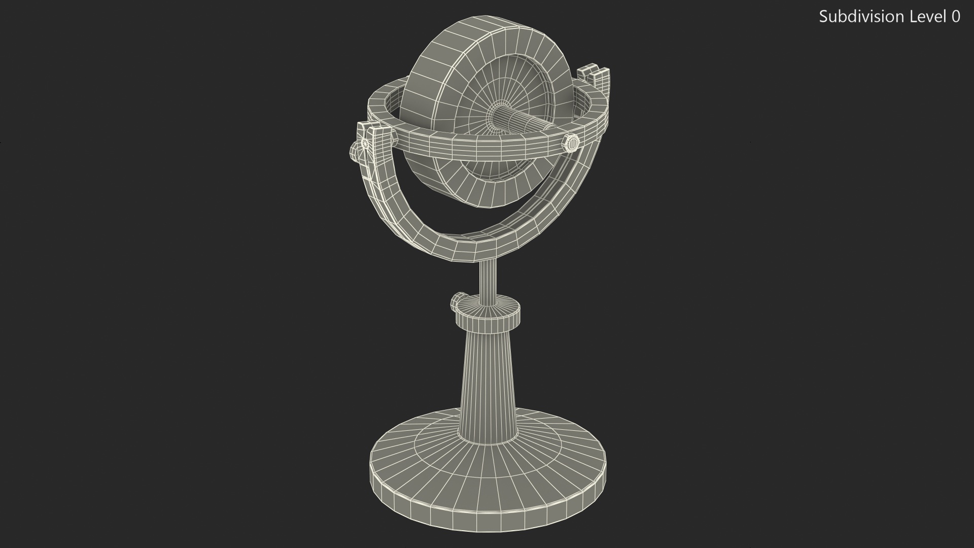 3D Vintage Brass Lecture Gyroscope
