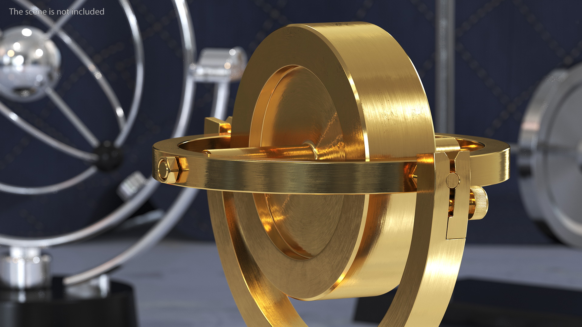 3D Vintage Brass Lecture Gyroscope