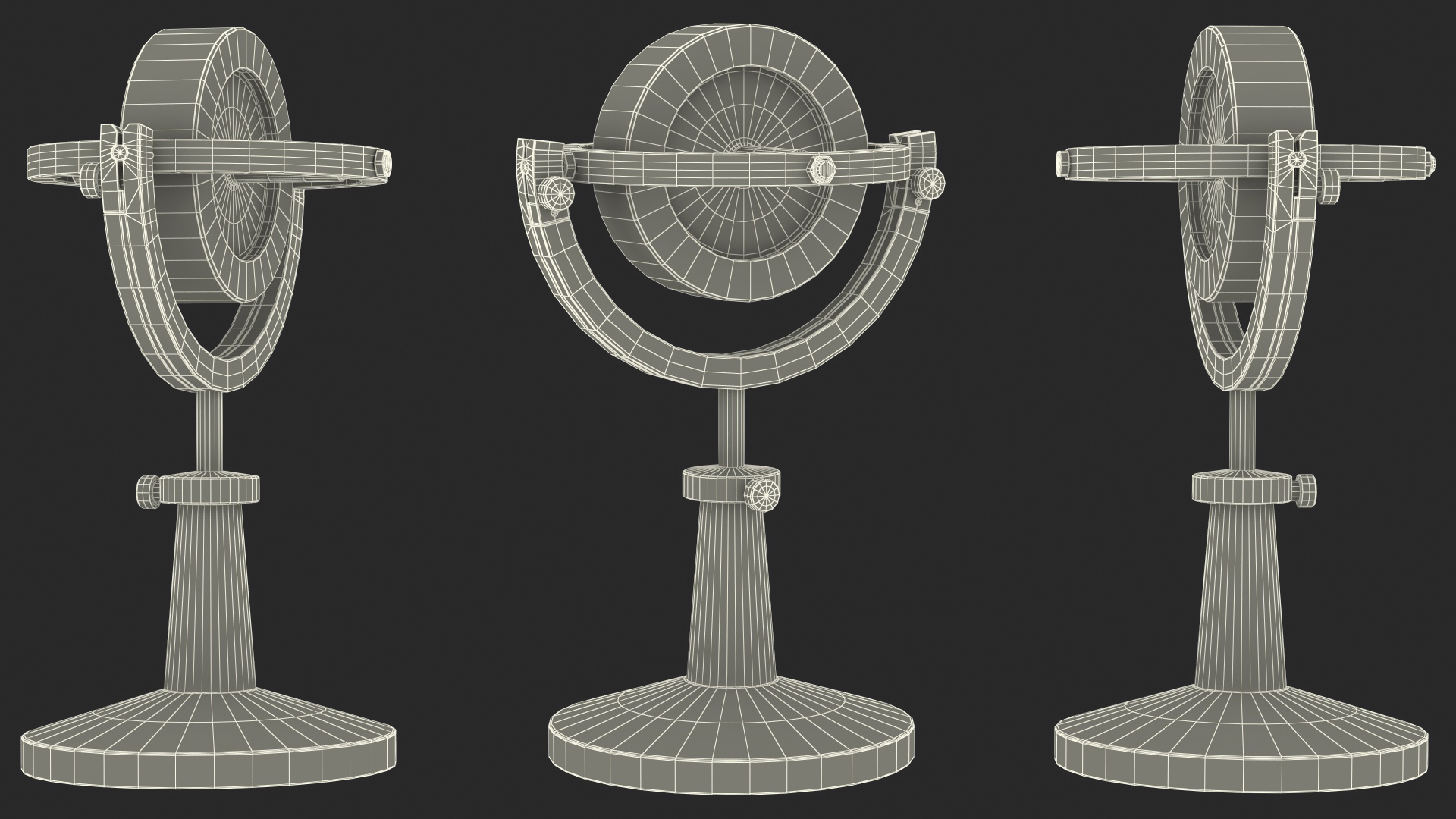 3D Vintage Brass Lecture Gyroscope