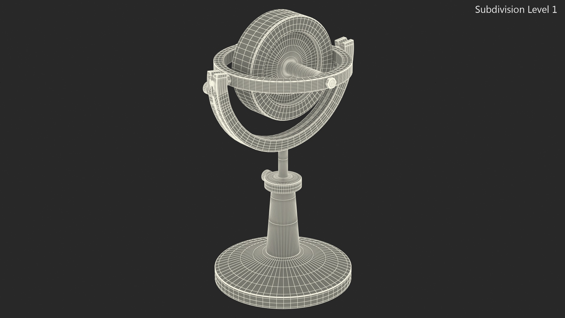 3D Vintage Brass Lecture Gyroscope