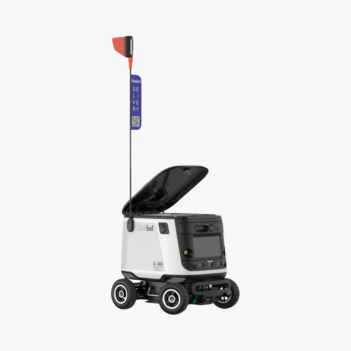 3D Kiwibot Delivery Robot White Off Rigged for Cinema 4D model