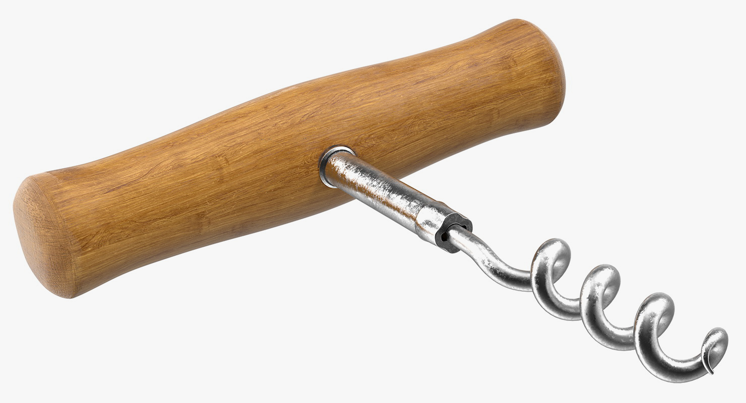 3D model Vintage Corkscrew Bottle Opener And Wine Cork