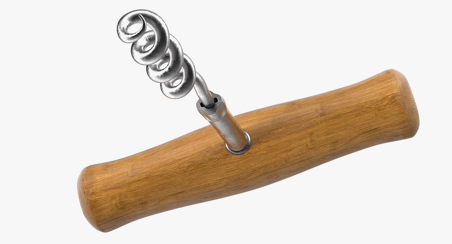 3D model Vintage Corkscrew Bottle Opener And Wine Cork