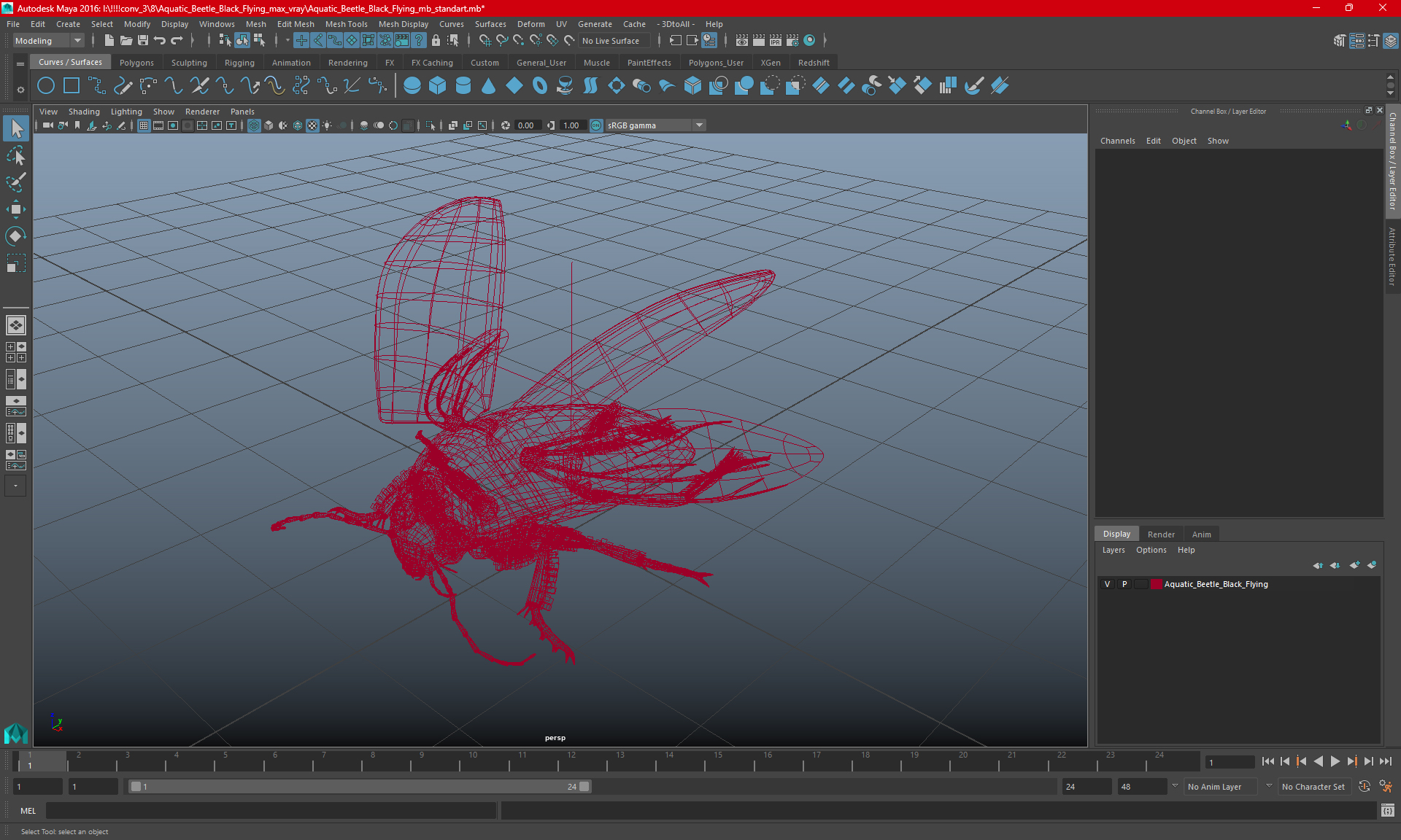 3D Hygrobia Beetle Beige Flying model