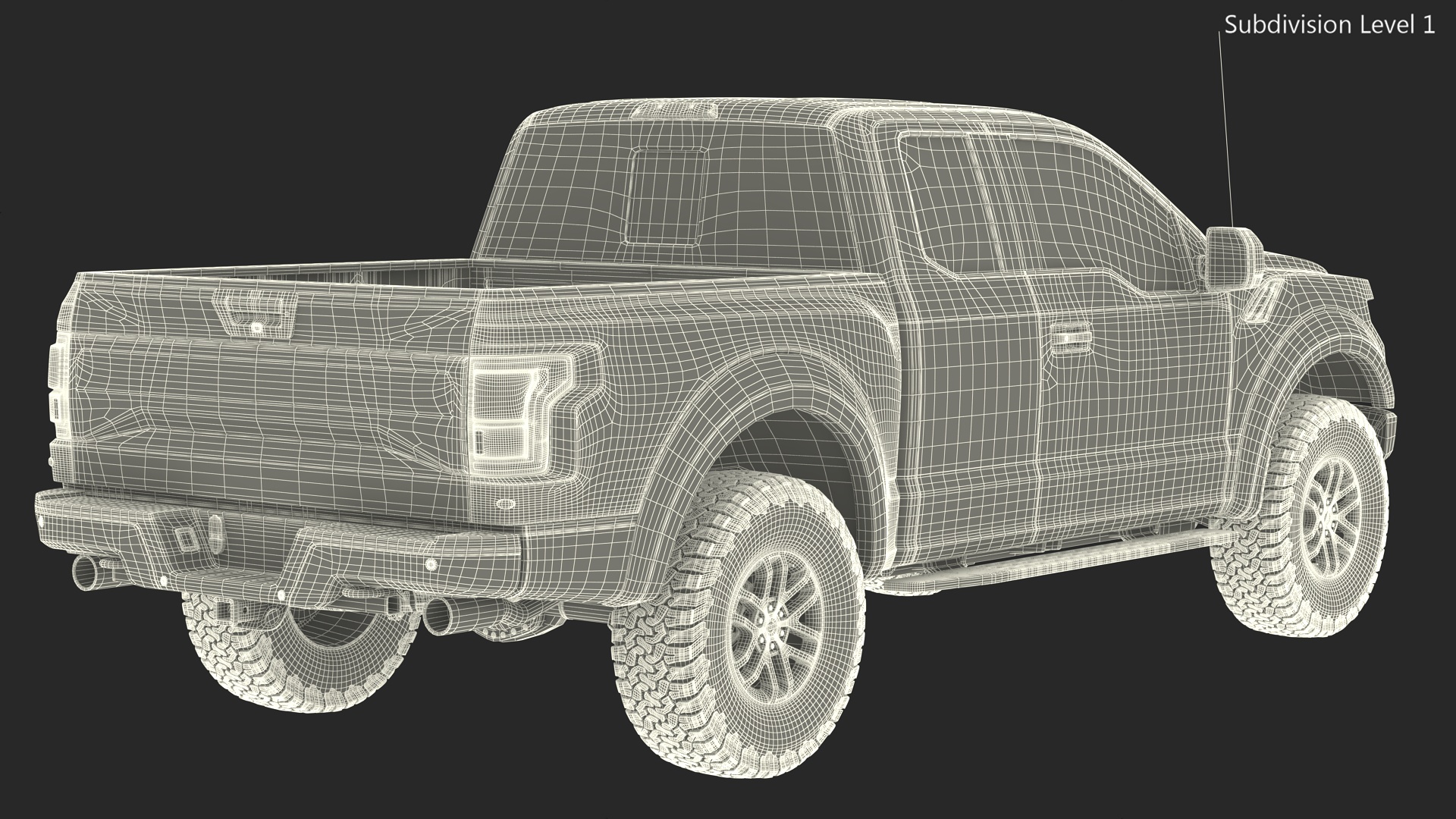 SUV Pickup Red 3D model