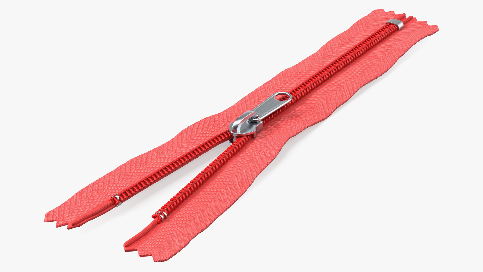 Nylon Coil Closed End Zipper Red 3D