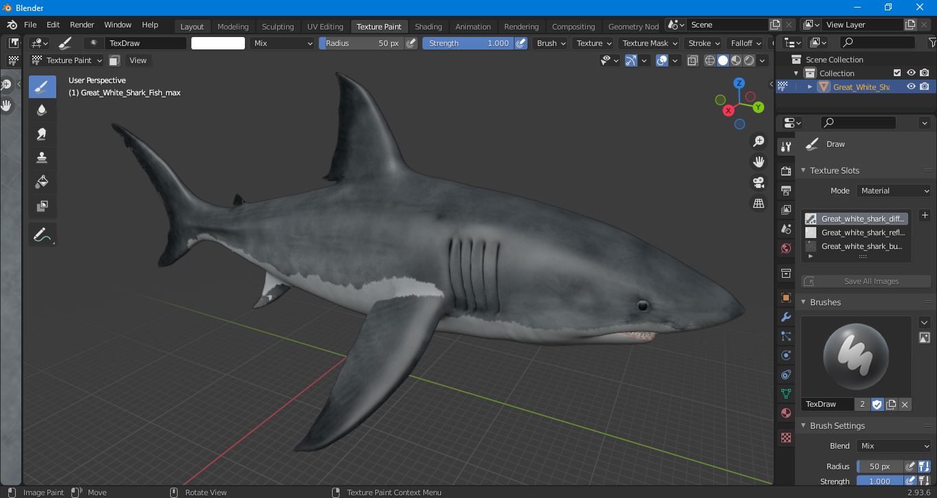 Great White Shark Fish 3D