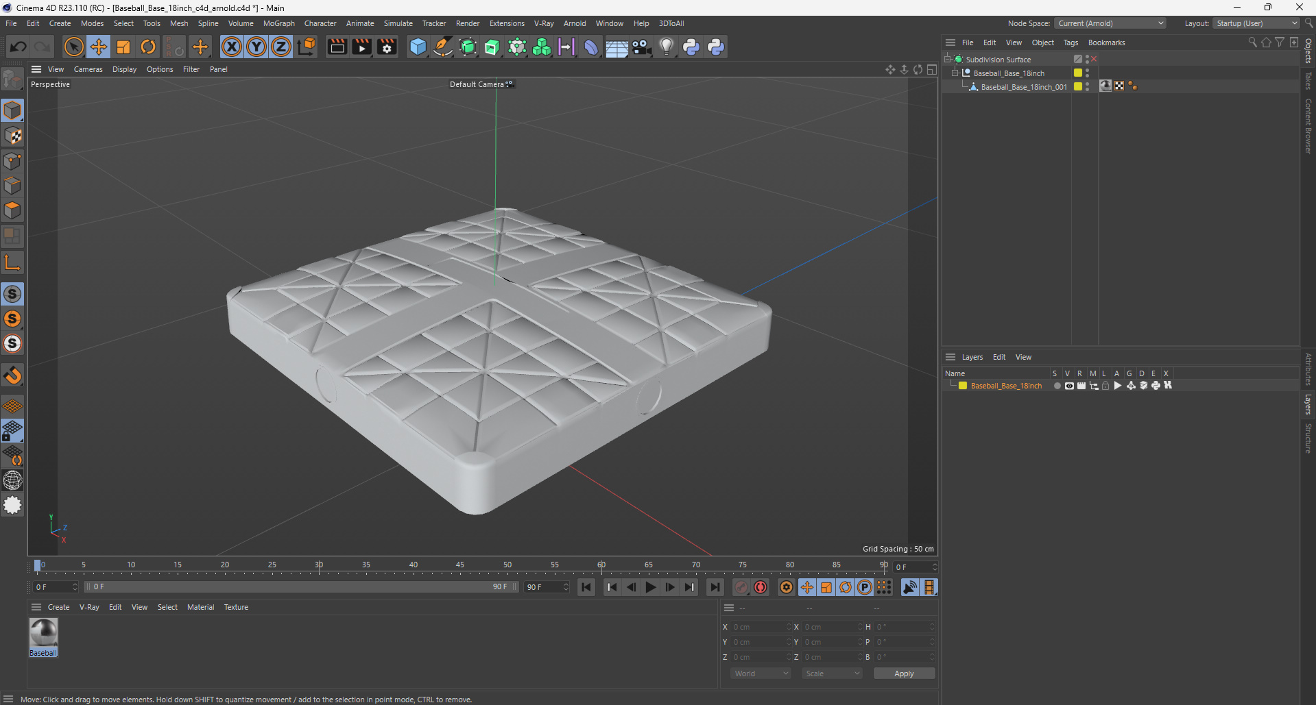 3D model Baseball Base 18inch